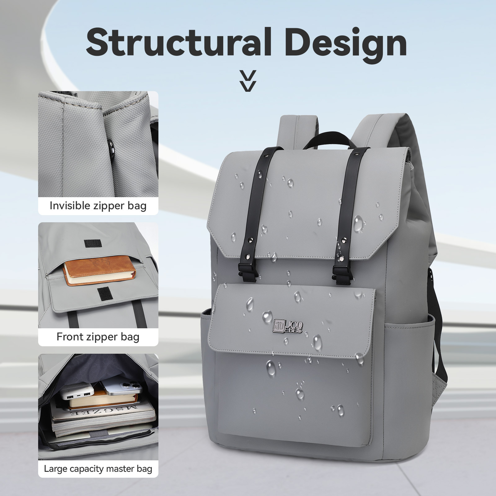 Jodebes Laptop Backpack,Waterproof Material for Travel,Daypack,Work,or Commuting,17.3 Inch JD-20179