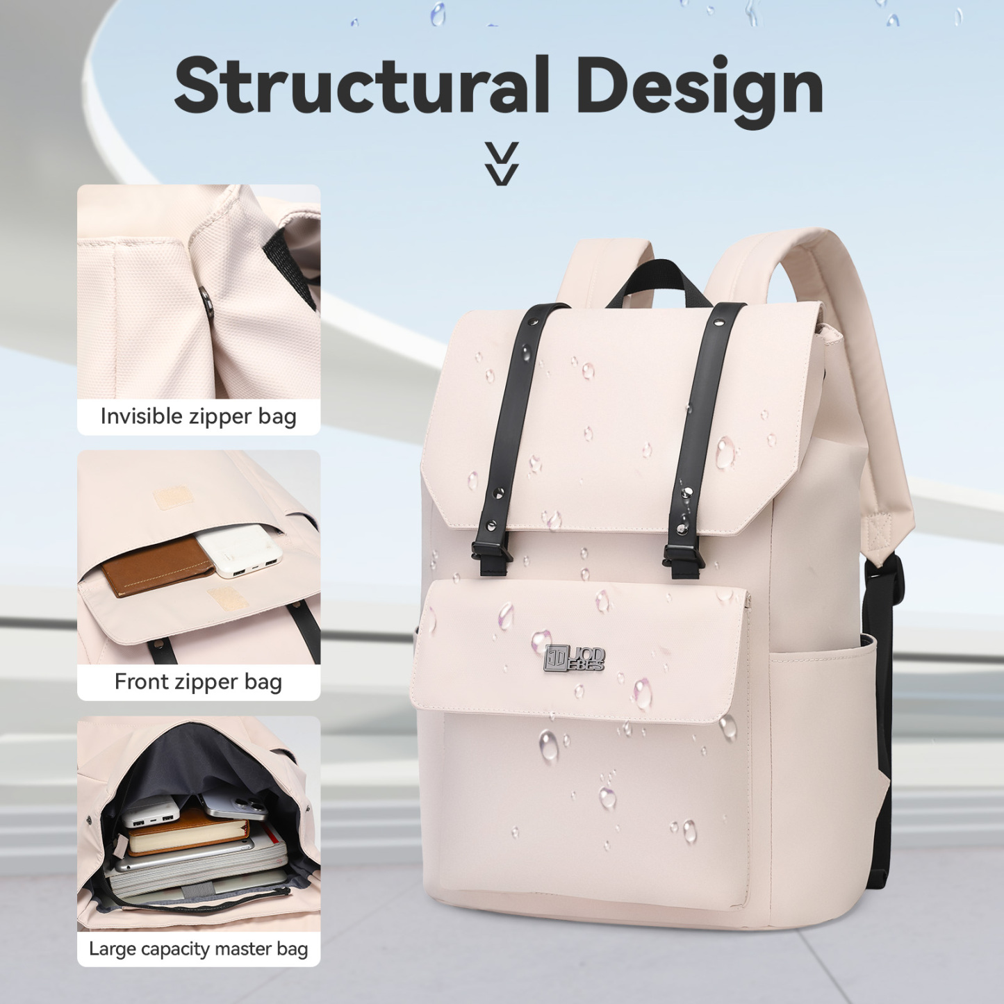 Jodebes Laptop Backpack,Waterproof Material for Travel,Daypack,Work,or Commuting,17.3 Inch JD-20179