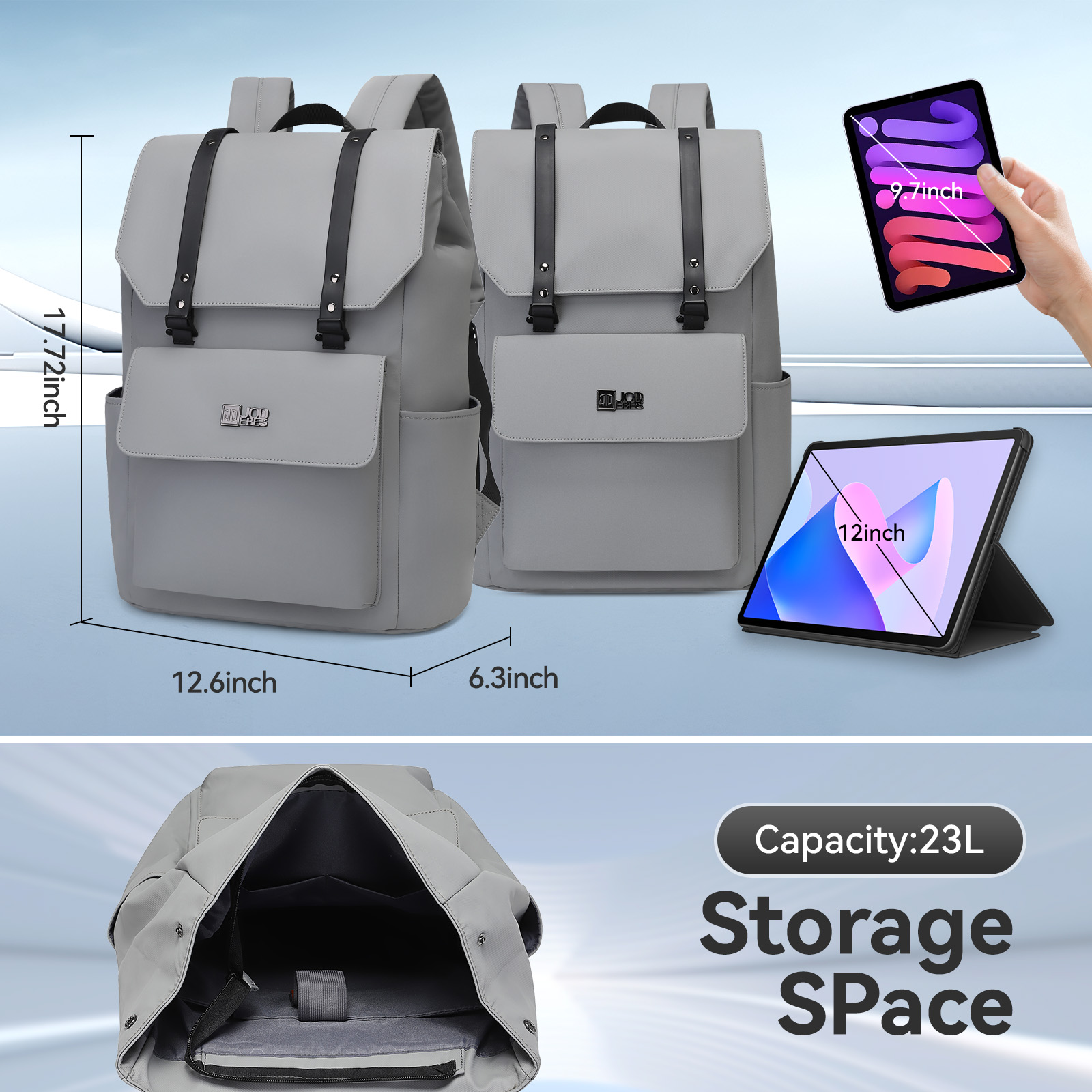 Jodebes Laptop Backpack,Waterproof Material for Travel,Daypack,Work,or Commuting,17.3 Inch JD-20179