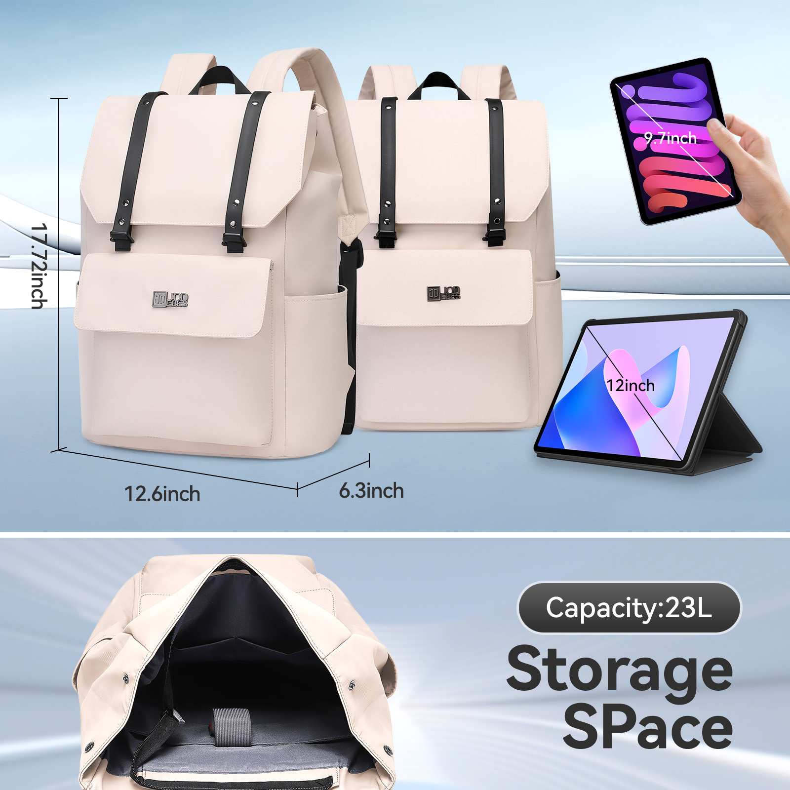 Jodebes Laptop Backpack,Waterproof Material for Travel,Daypack,Work,or Commuting,17.3 Inch JD-20179