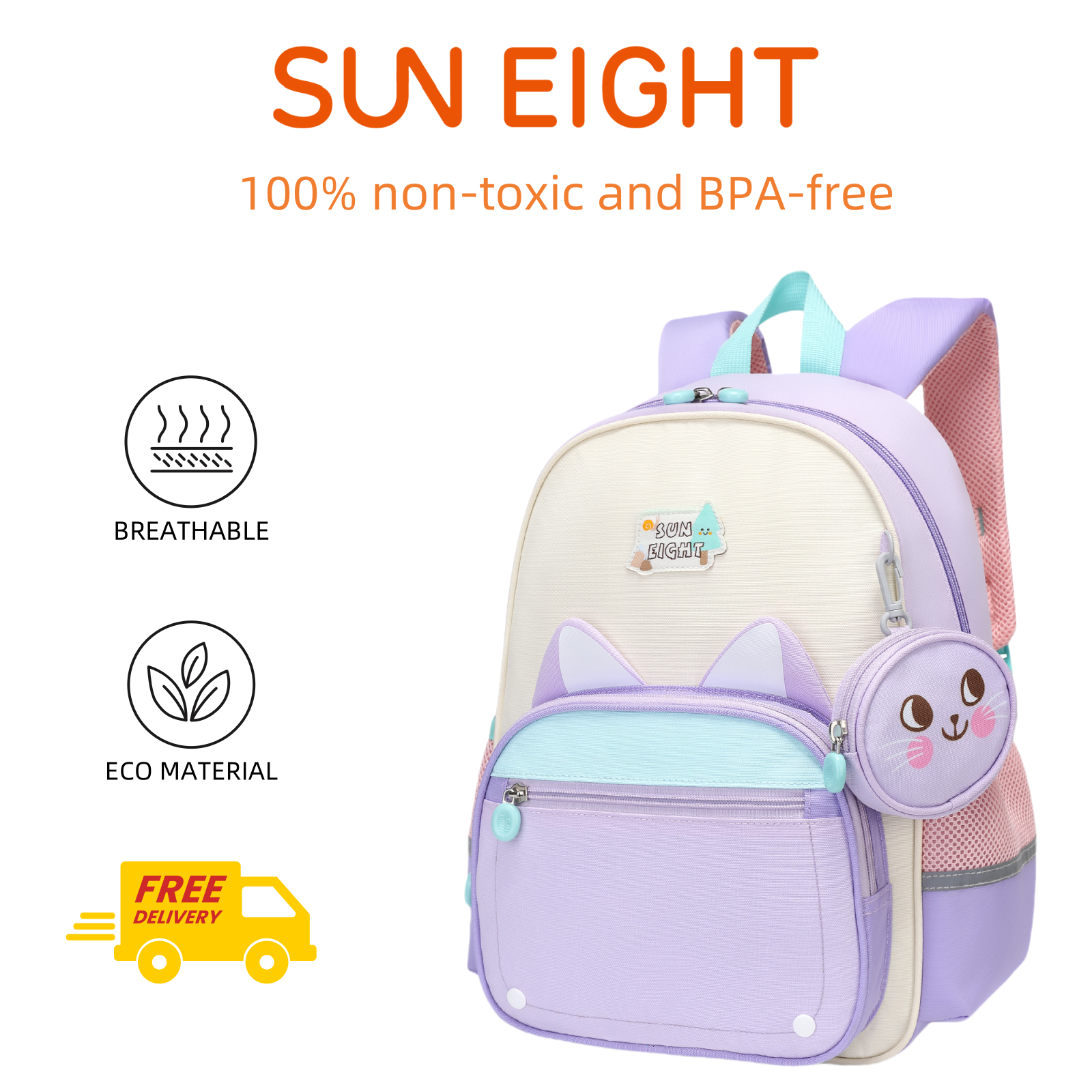 SUN EIGHT Cute & Durable Kids Backpack for Aged 2-6 SE-22140
