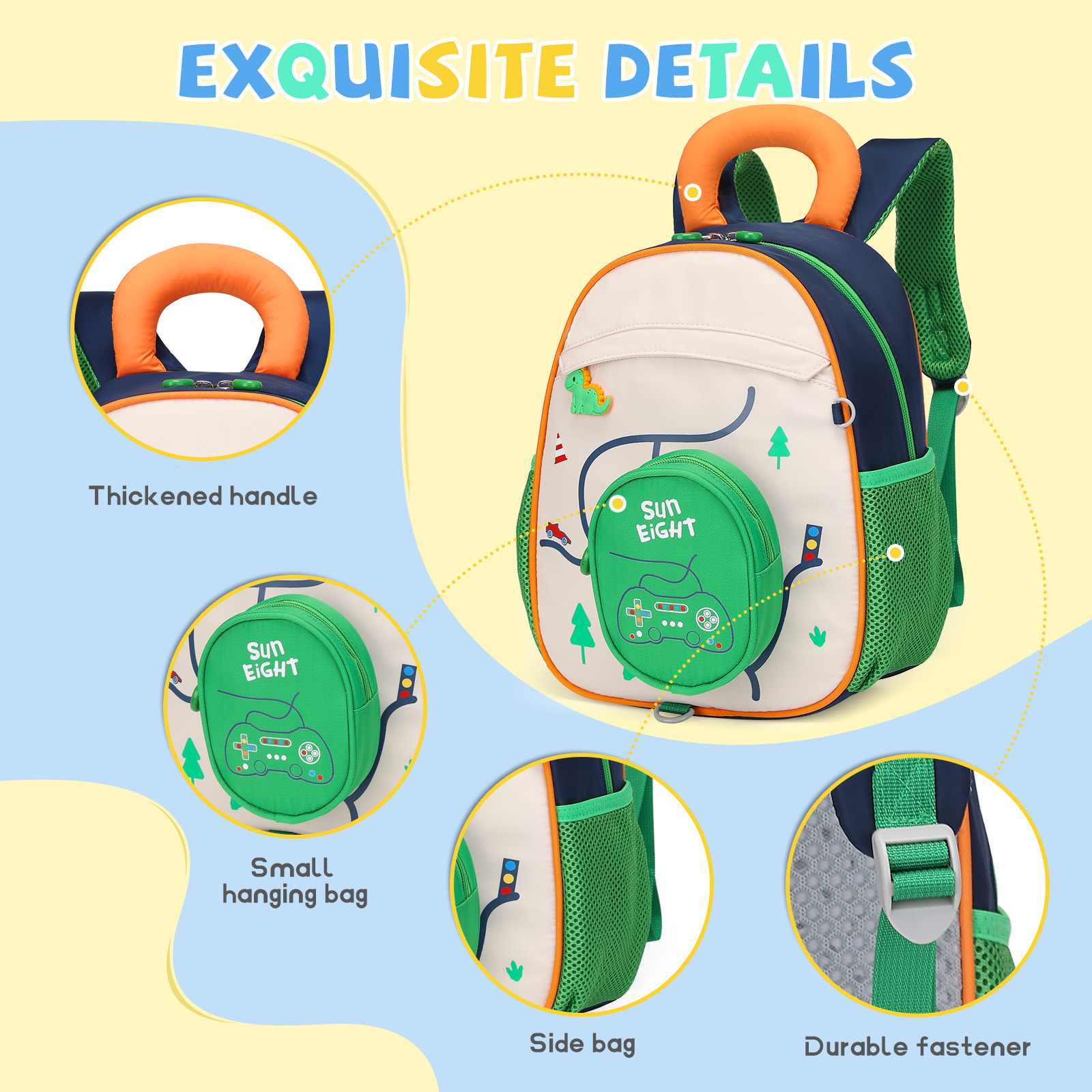 SUN EIGHT Cute & Durable Kids Backpacks for Aged 2-7 SE-90352