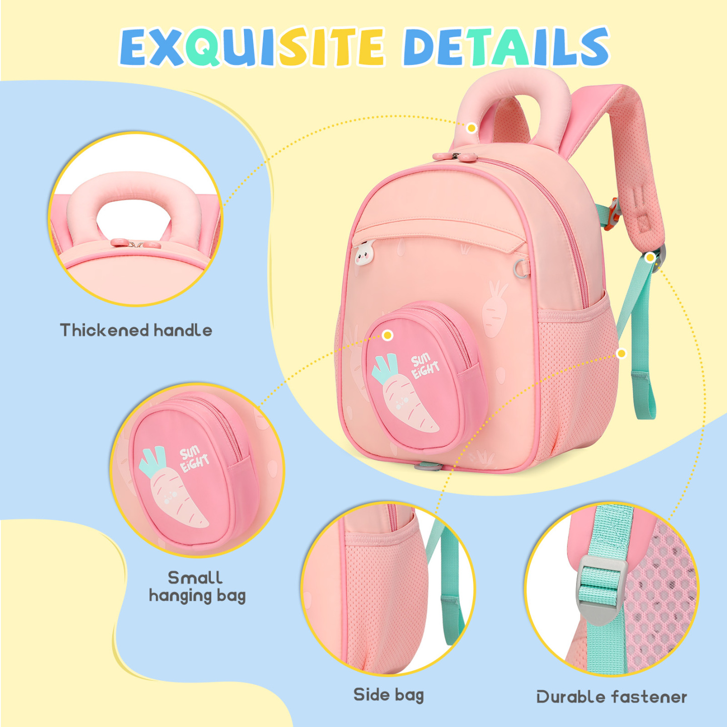 SUN EIGHT Cute & Durable Kids Backpacks for Aged 2-7 SE-90352