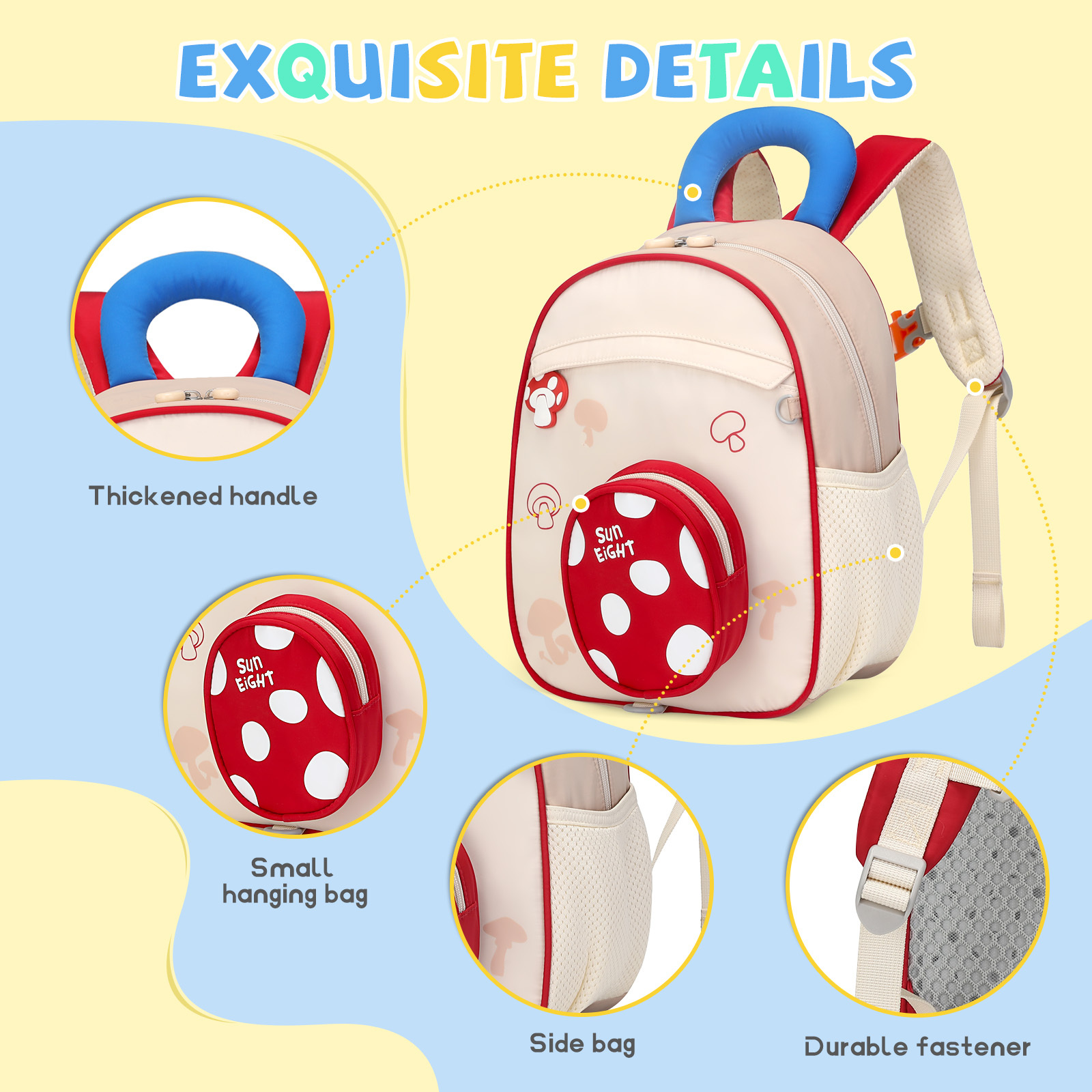 SUN EIGHT Cute & Durable Kids Backpacks for Aged 2-7 SE-90352