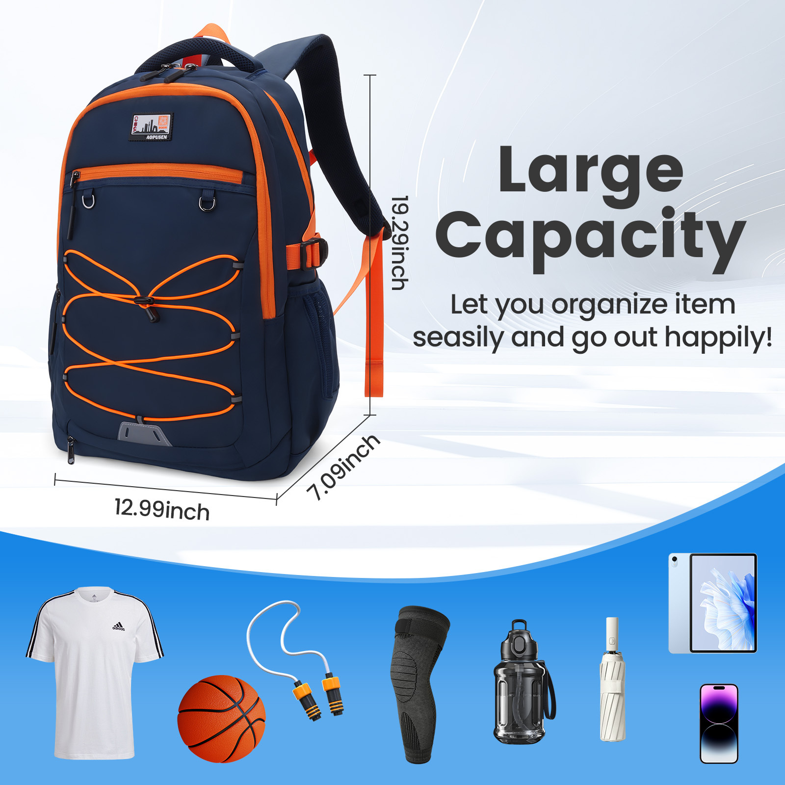 SUNEIGHT 2-in-1  ergonomic backpack for sport and school daily