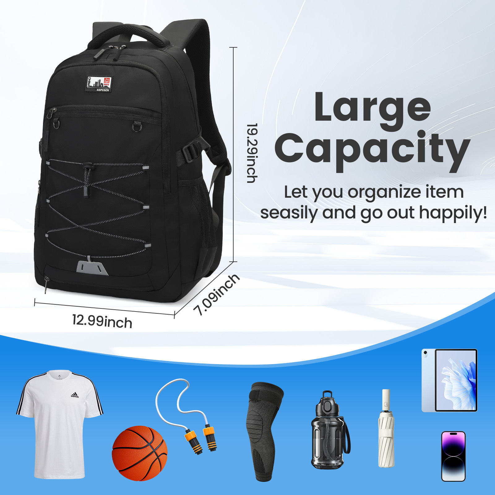 SUNEIGHT 2-in-1  ergonomic backpack for sport and school daily