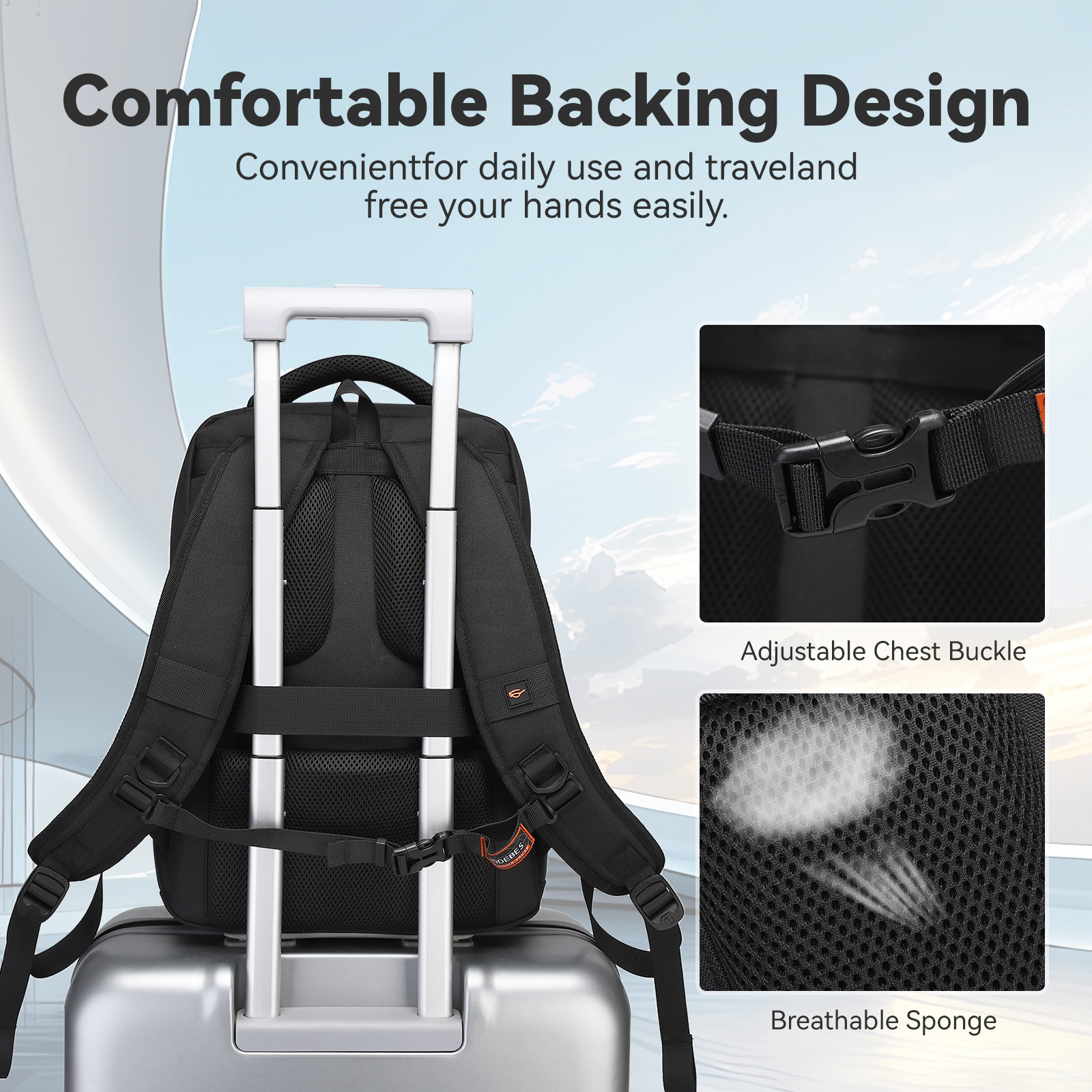 Aopusen Lightweight Backpack for Travel,Office,Daily Commute,17.3 Inch AP-20183