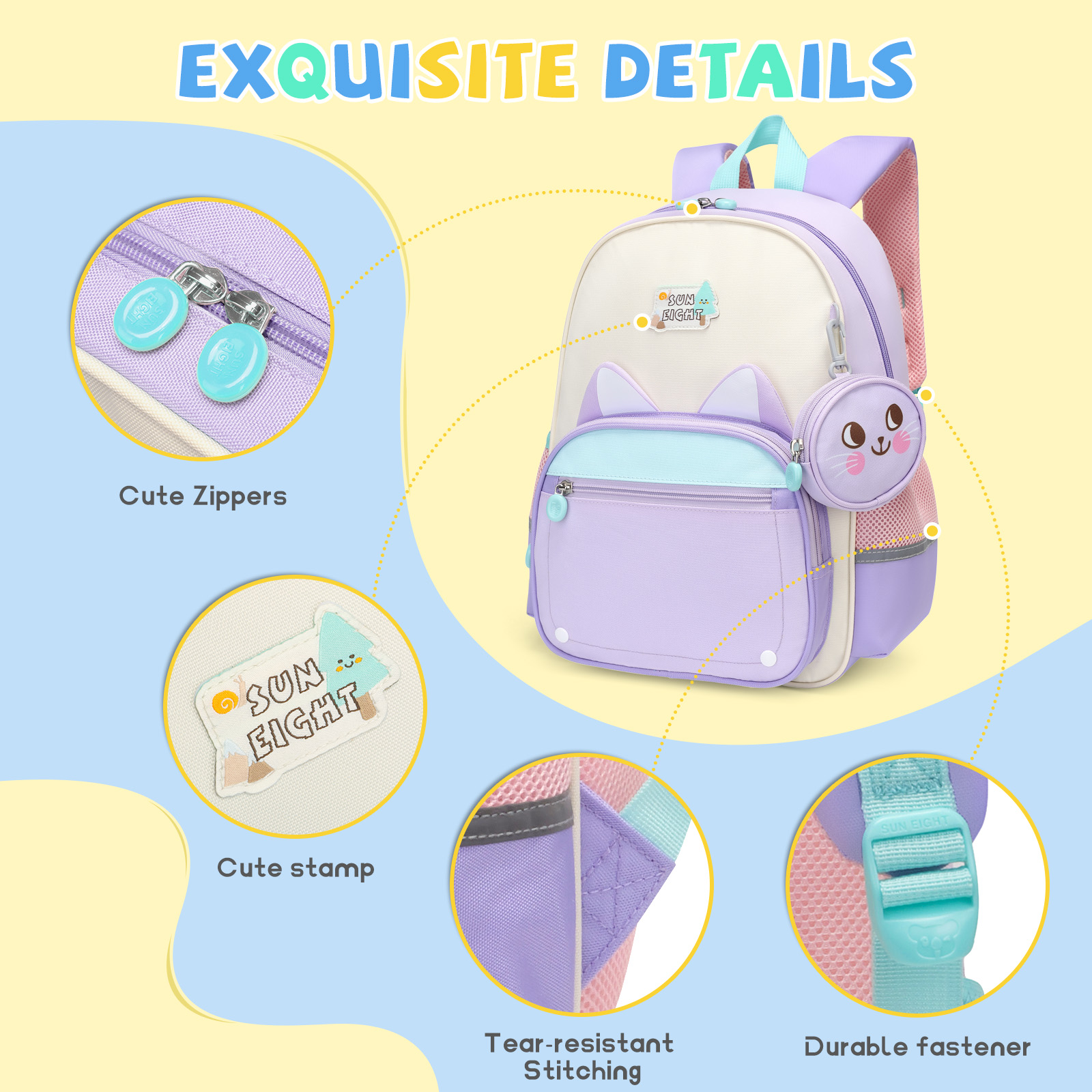 SUN EIGHT Cute & Durable Kids Backpack for Aged 2-6 SE-22140