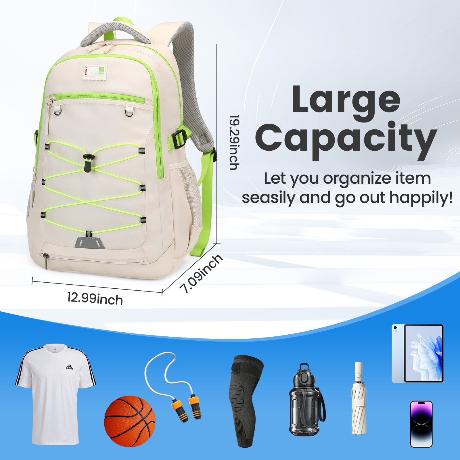SUNEIGHT 2-in-1  ergonomic backpack for sport and school daily