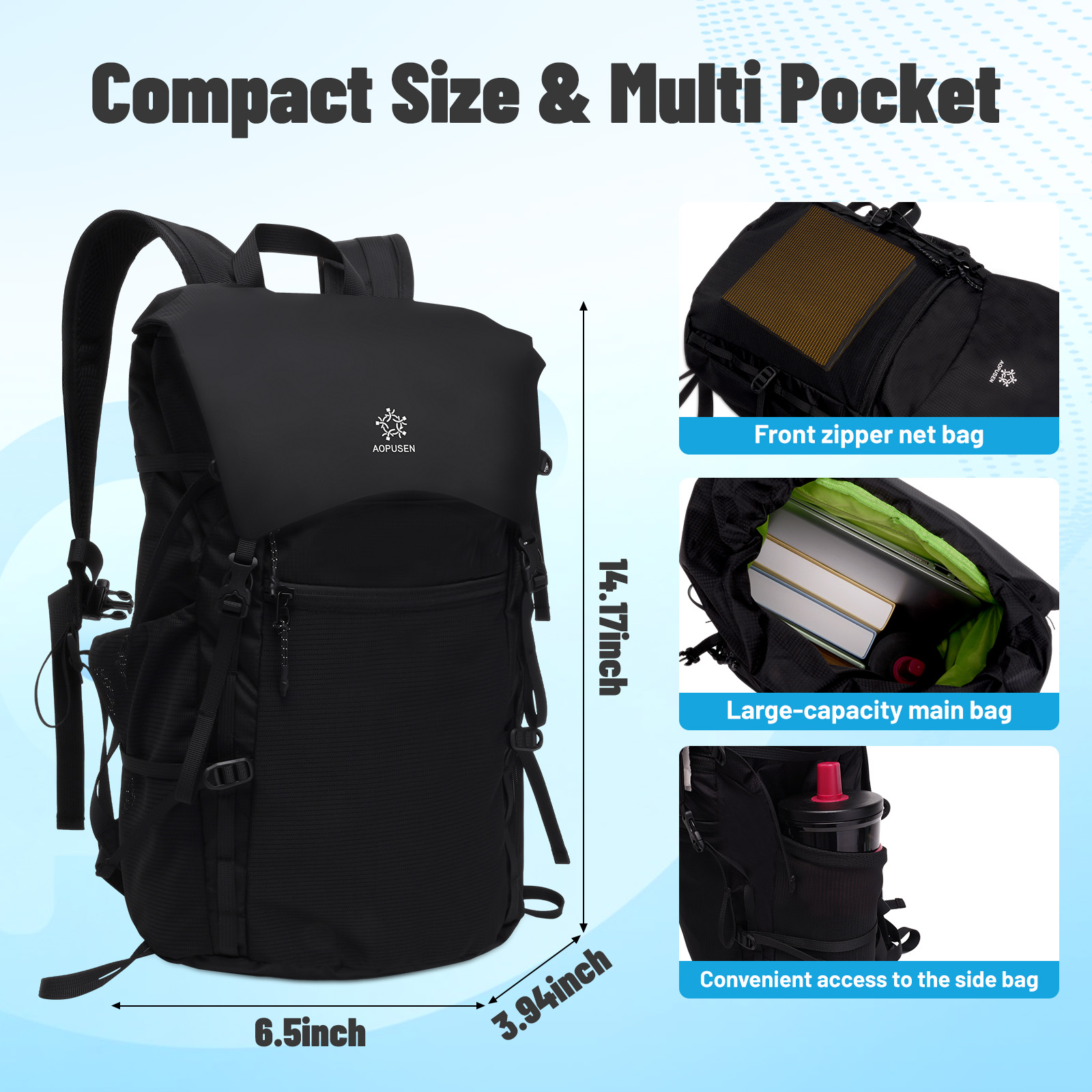Lightweight Foldable Hiking Backpack, Packable Waterproof Travel Daypack with Chest Strap, Small Compact Backpack for Camping, Walking & Outdoor Adventure