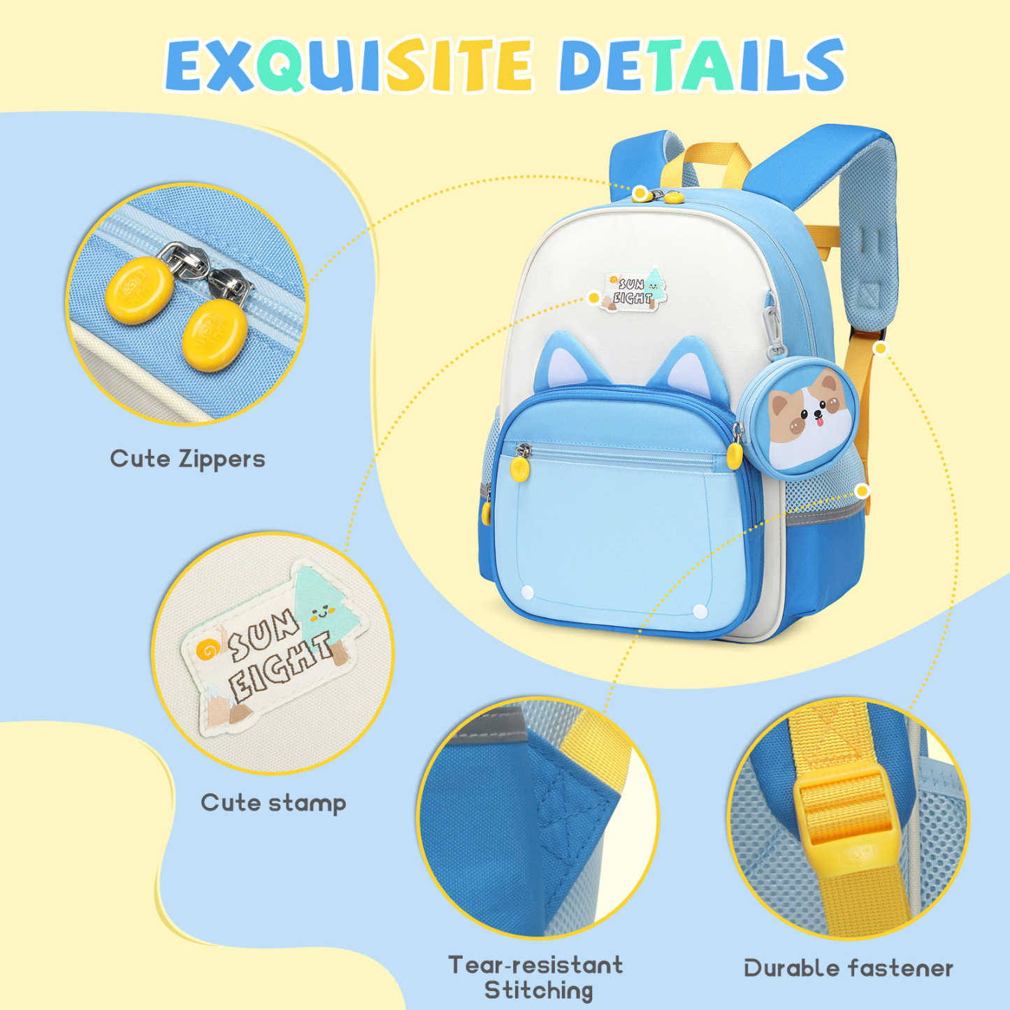 SUN EIGHT Cute & Durable Kids Backpack for Aged 2-6 SE-22140