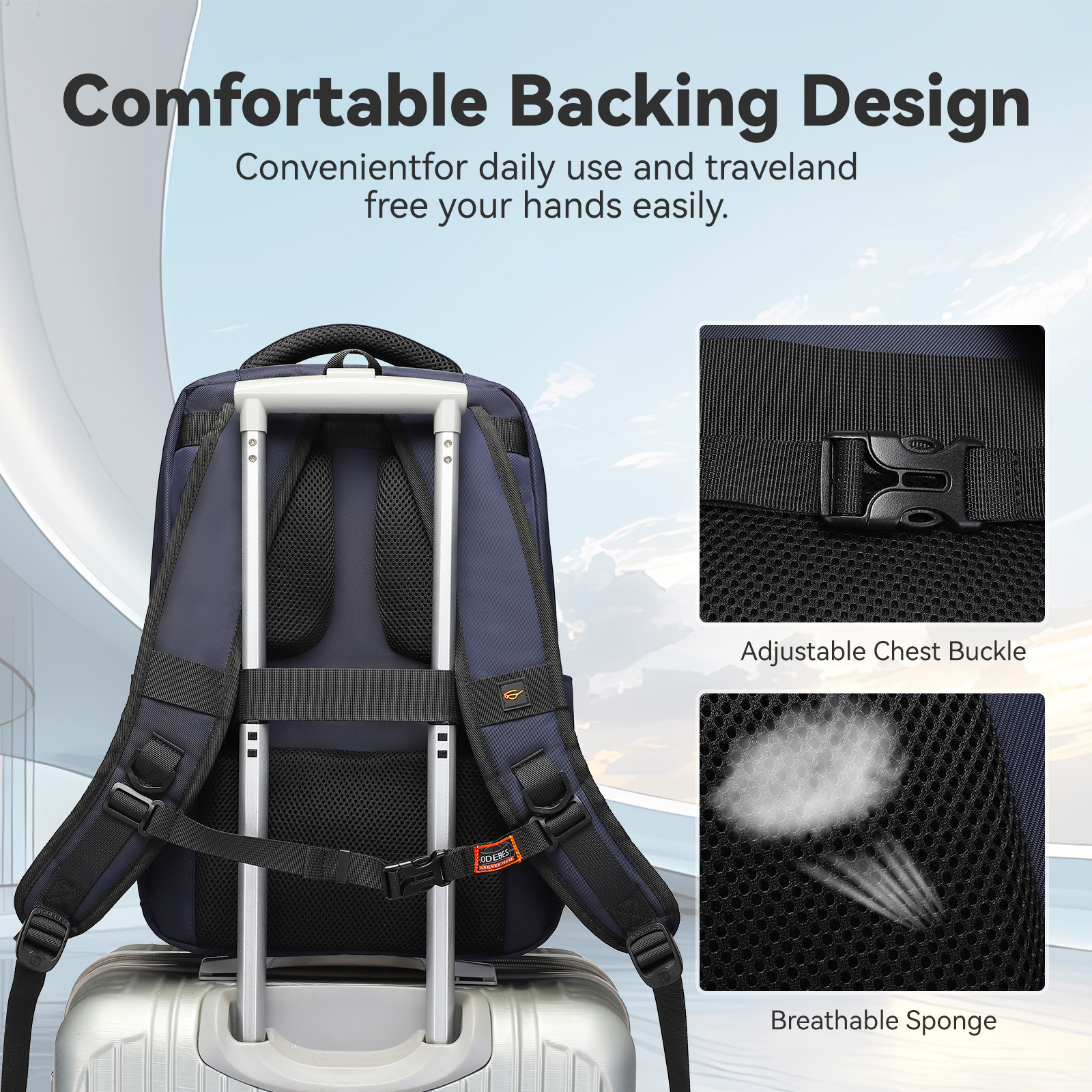 Aopusen Lightweight Backpack for Travel,Office,Daily Commute,17.3 Inch AP-20183