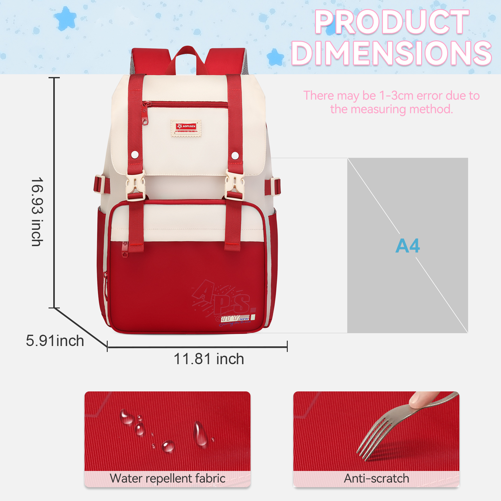 Aopusen Casual Backpack,Waterproof and Fashion
