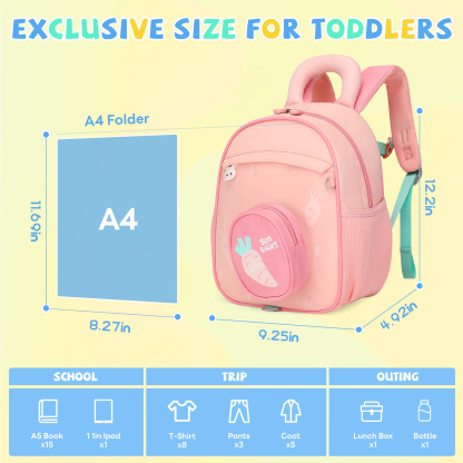SUN EIGHT Cute & Durable Kids Backpacks for Aged 2-7 SE-90352