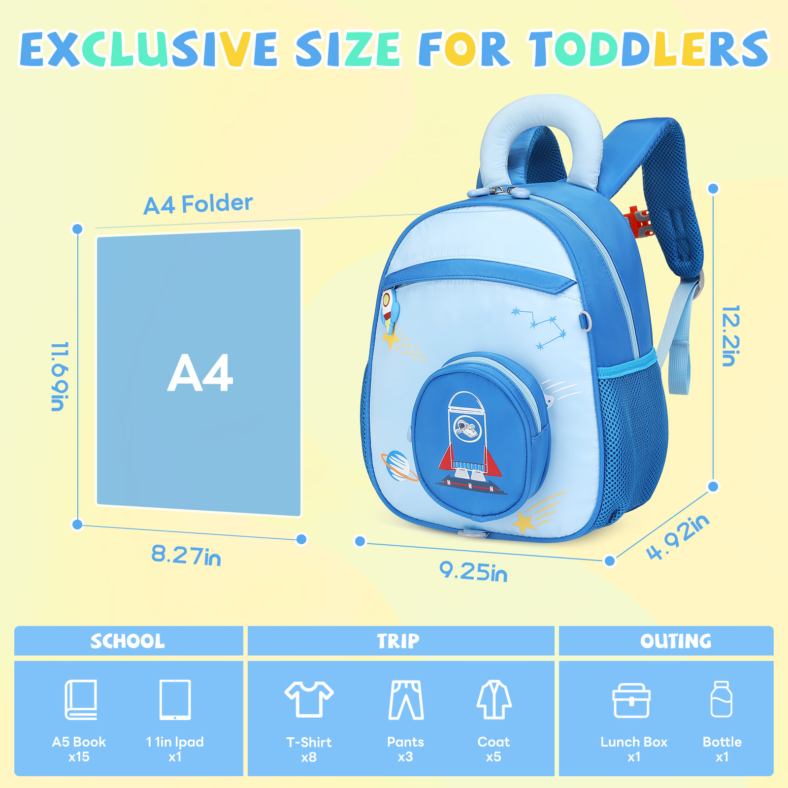 SUN EIGHT Cute & Durable Kids Backpacks for Aged 2-7 SE-90352