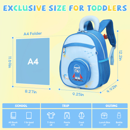 SUN EIGHT Cute & Durable Kids Backpacks for Aged 2-7 SE-90352