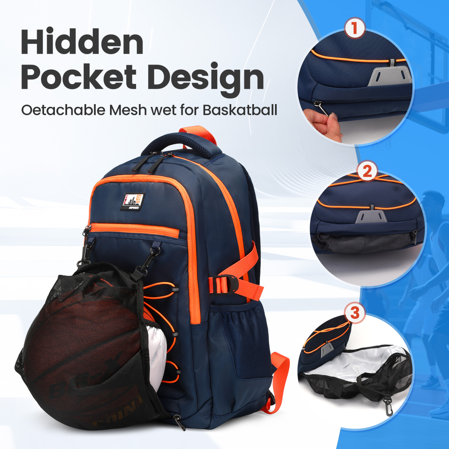 SUNEIGHT 2-in-1  ergonomic backpack for sport and school daily