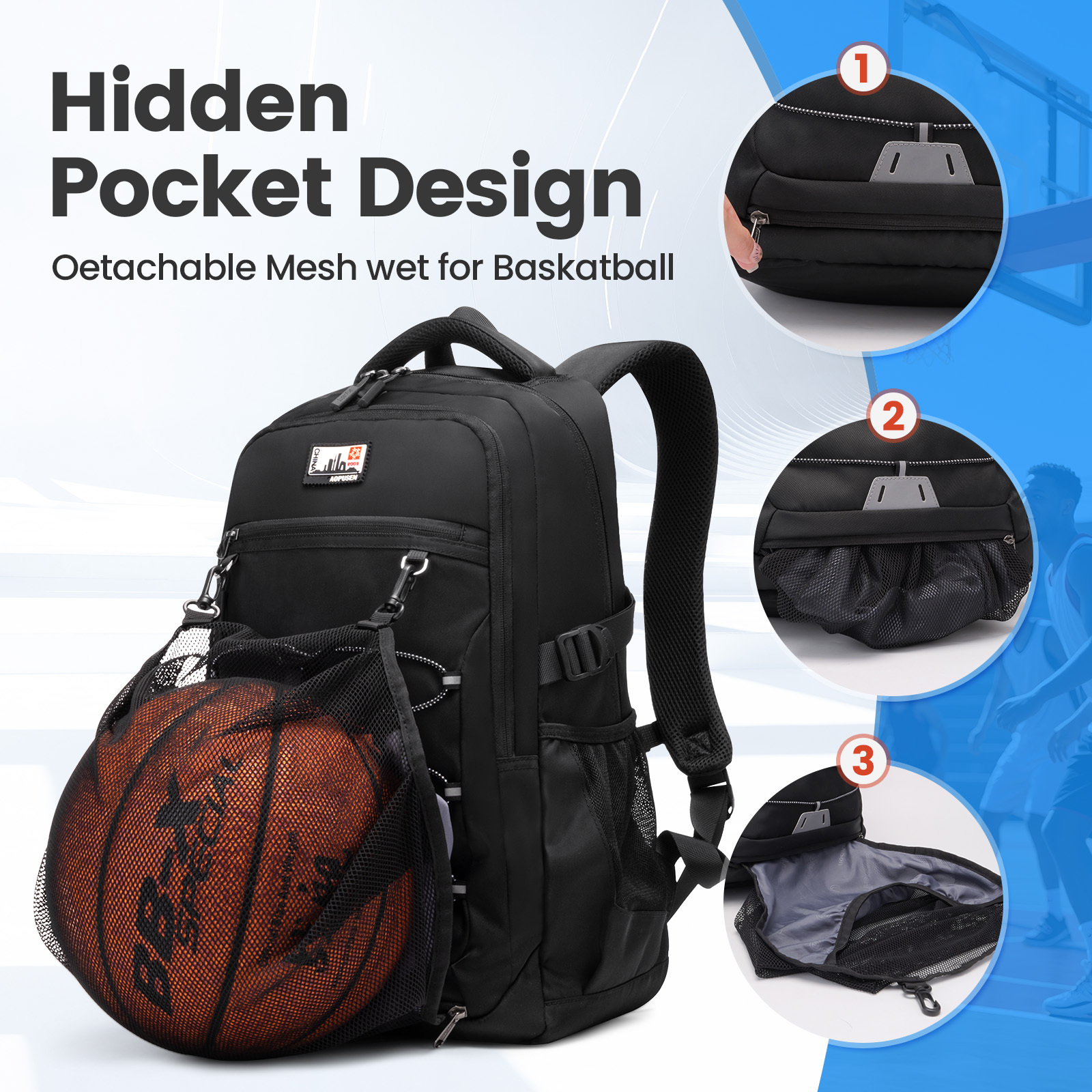 SUNEIGHT 2-in-1  ergonomic backpack for sport and school daily