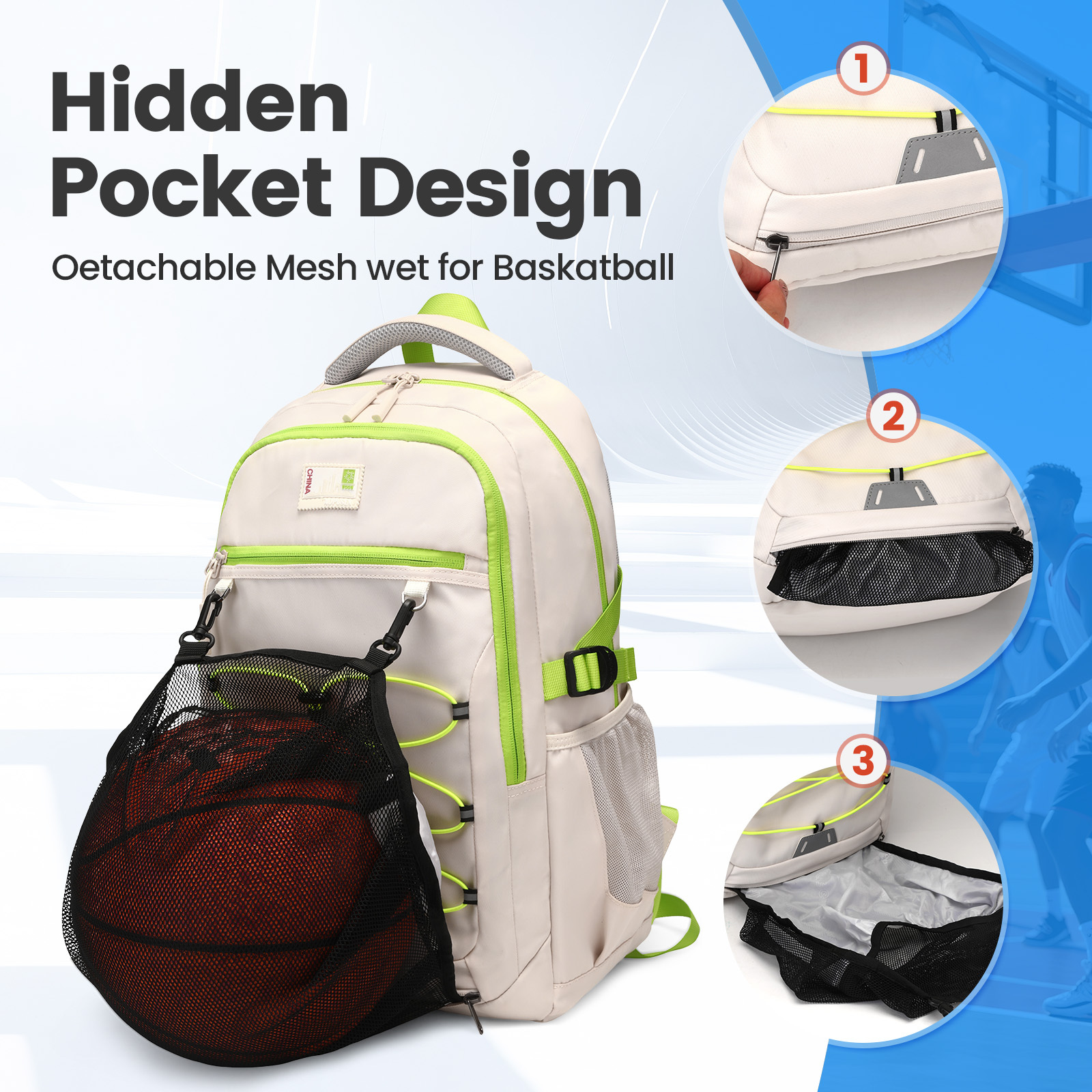 SUNEIGHT 2-in-1  ergonomic backpack for sport and school daily