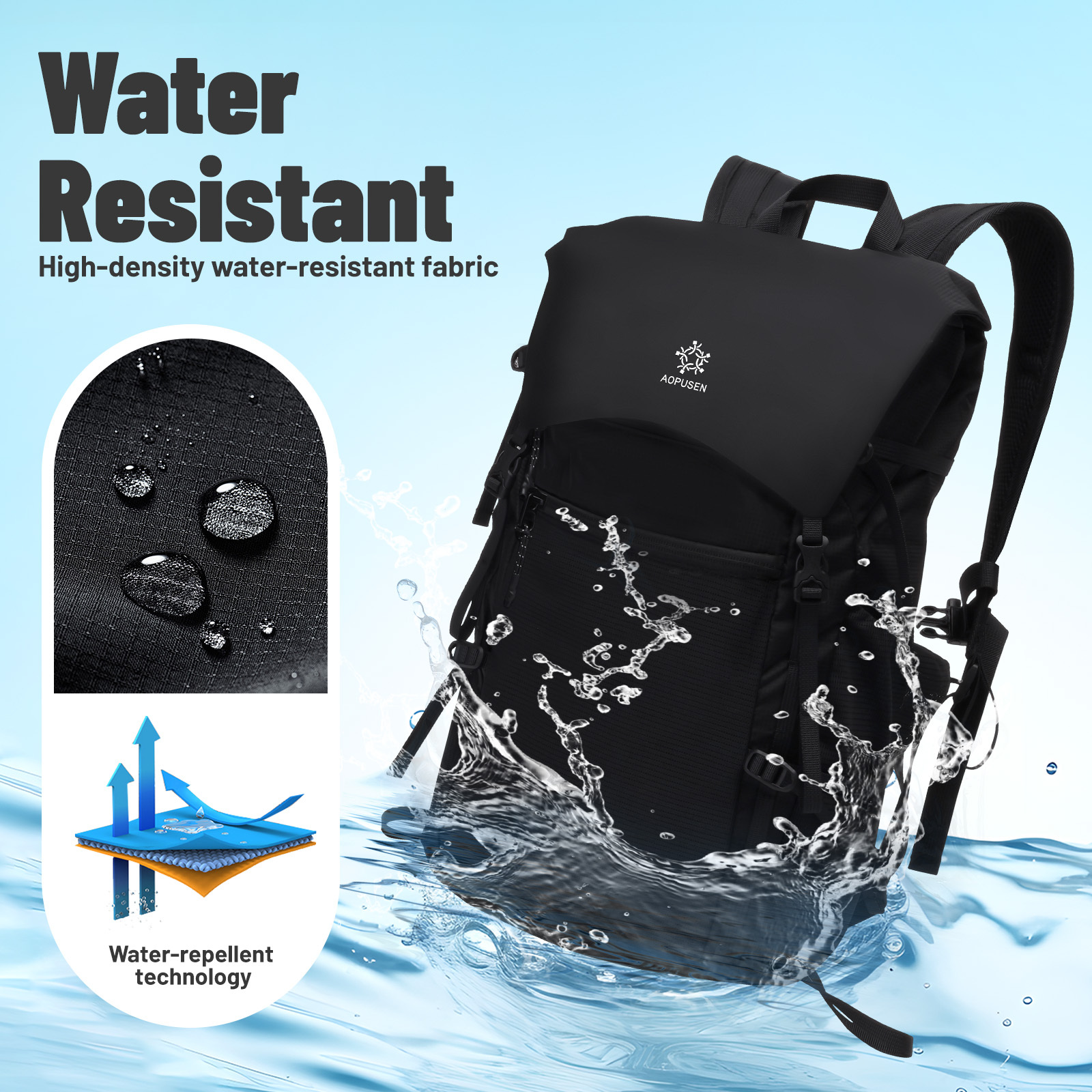 Lightweight Foldable Hiking Backpack, Packable Waterproof Travel Daypack with Chest Strap, Small Compact Backpack for Camping, Walking & Outdoor Adventure