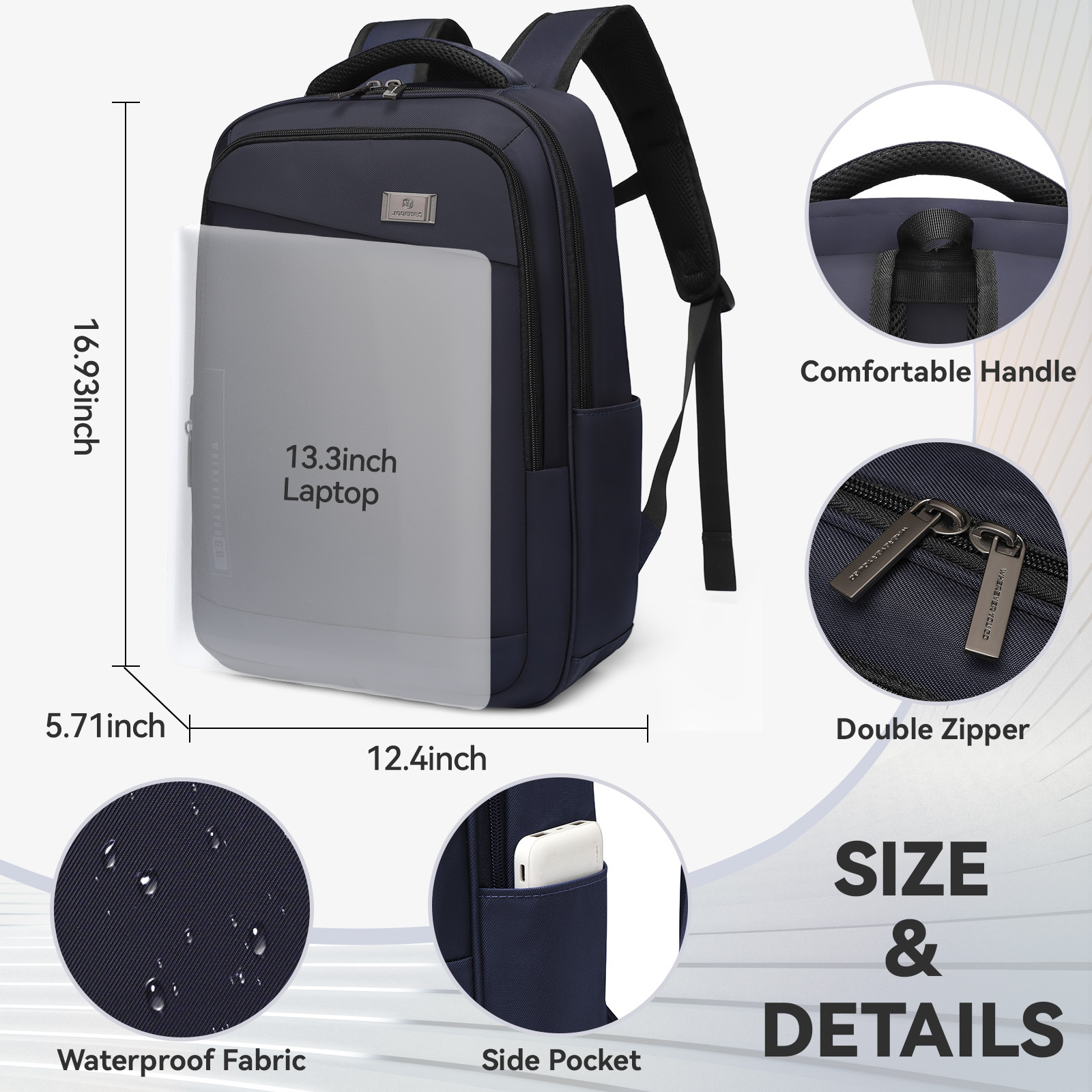 Aopusen Lightweight Backpack for Travel,Office,Daily Commute,17.3 Inch AP-20183