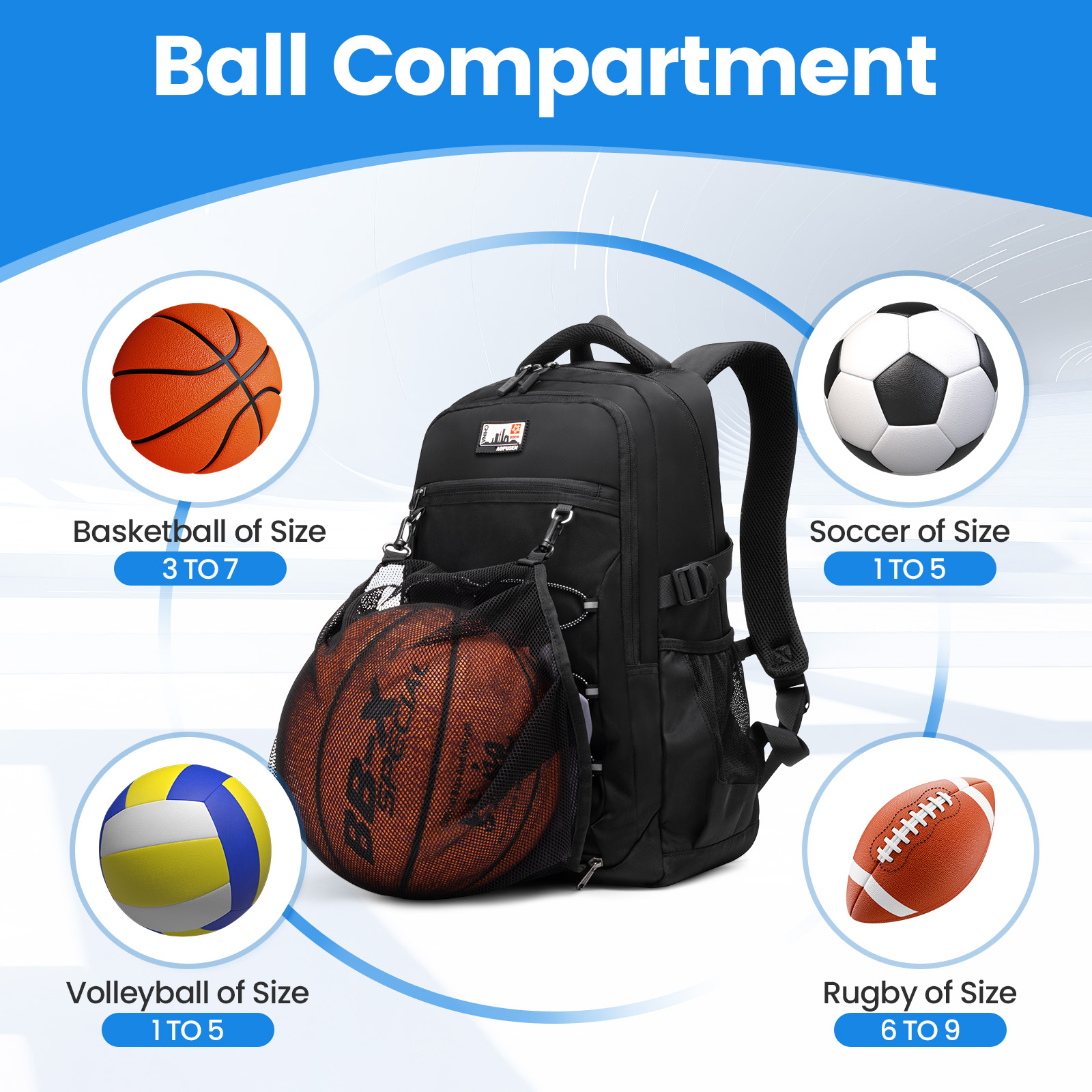 SUNEIGHT 2-in-1  ergonomic backpack for sport and school daily