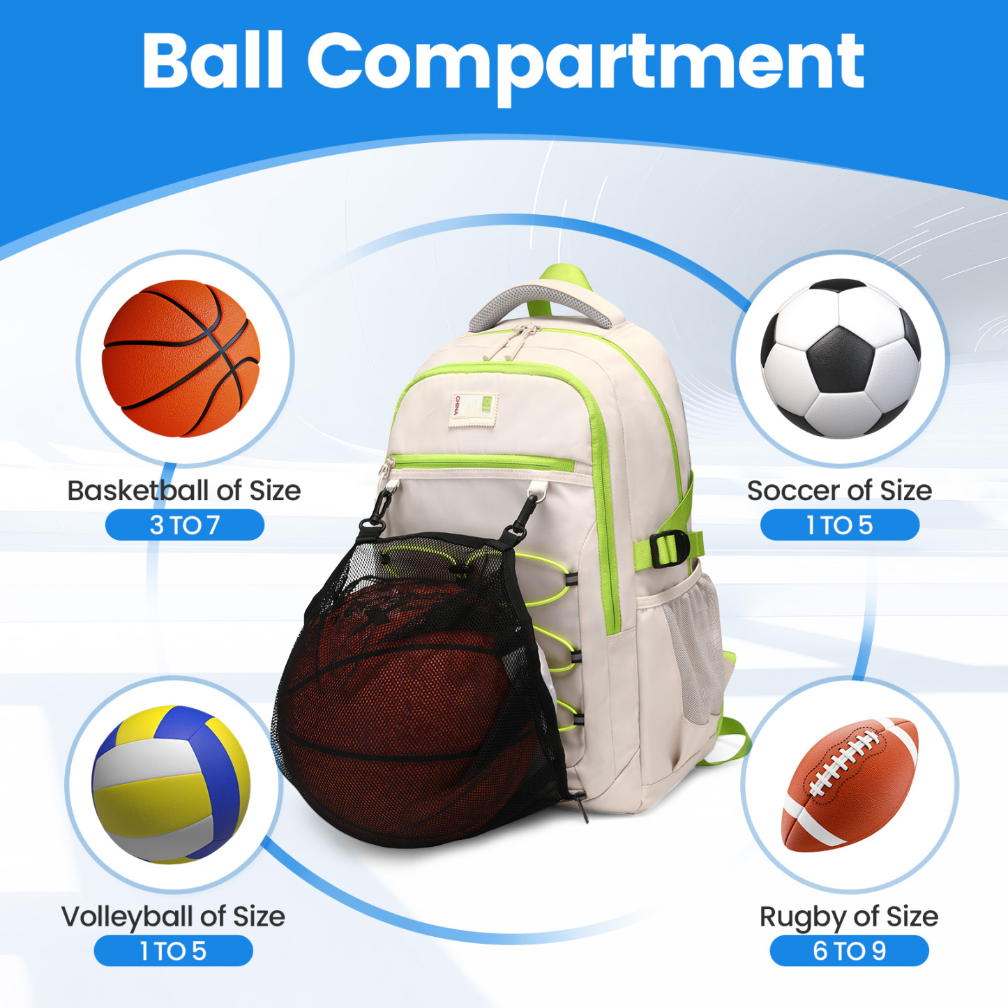 SUNEIGHT 2-in-1  ergonomic backpack for sport and school daily