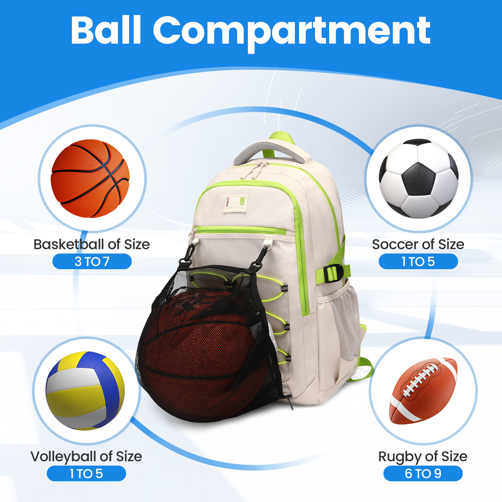 SUNEIGHT 2-in-1  ergonomic backpack for sport and school daily