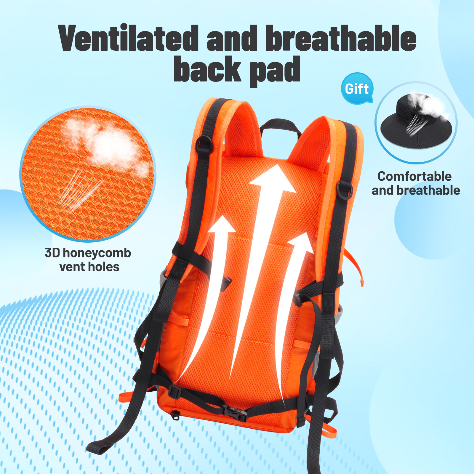 Lightweight Foldable Hiking Backpack, Packable Waterproof Travel Daypack with Chest Strap, Small Compact Backpack for Camping, Walking & Outdoor Adventure