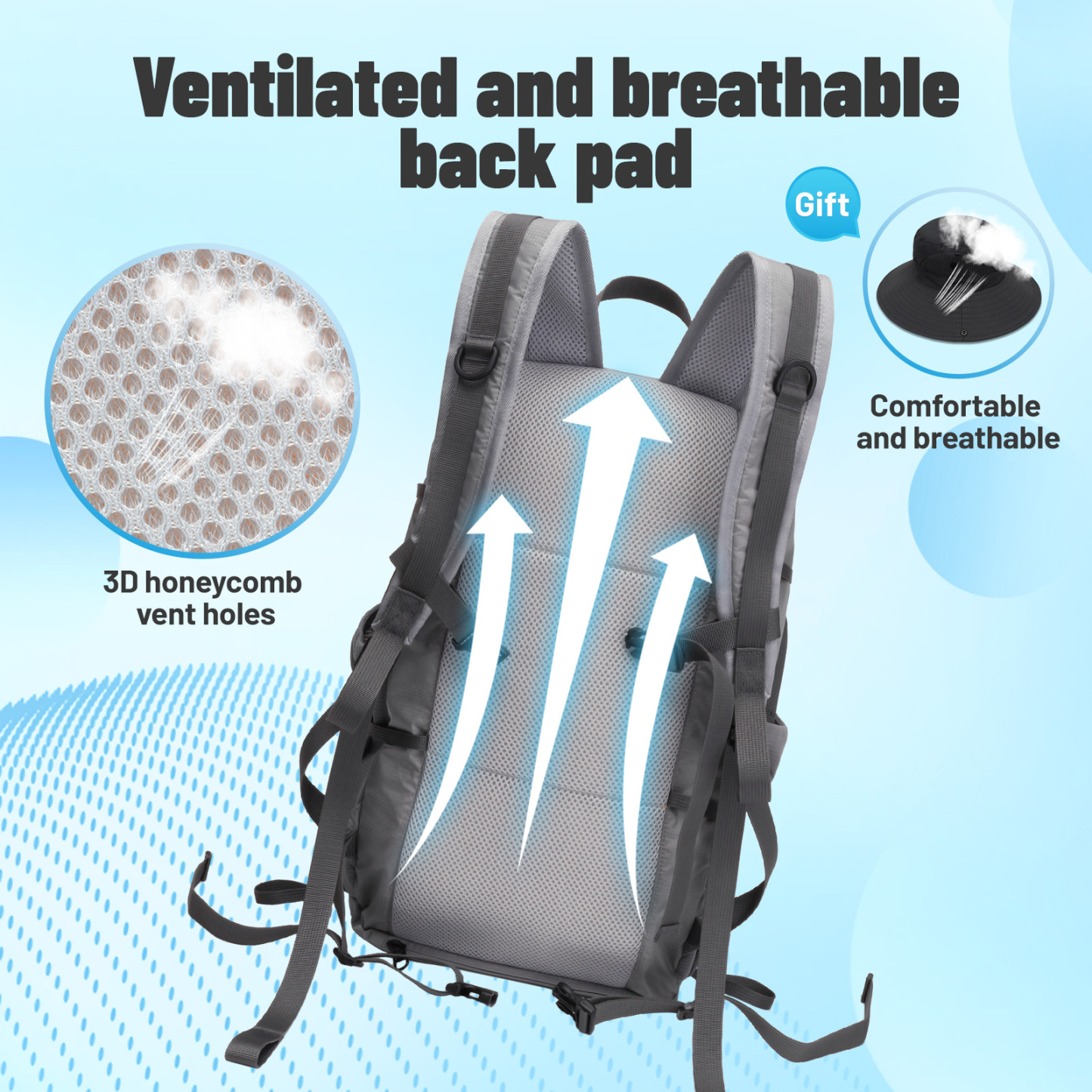 Lightweight Foldable Hiking Backpack, Packable Waterproof Travel Daypack with Chest Strap, Small Compact Backpack for Camping, Walking & Outdoor Adventure