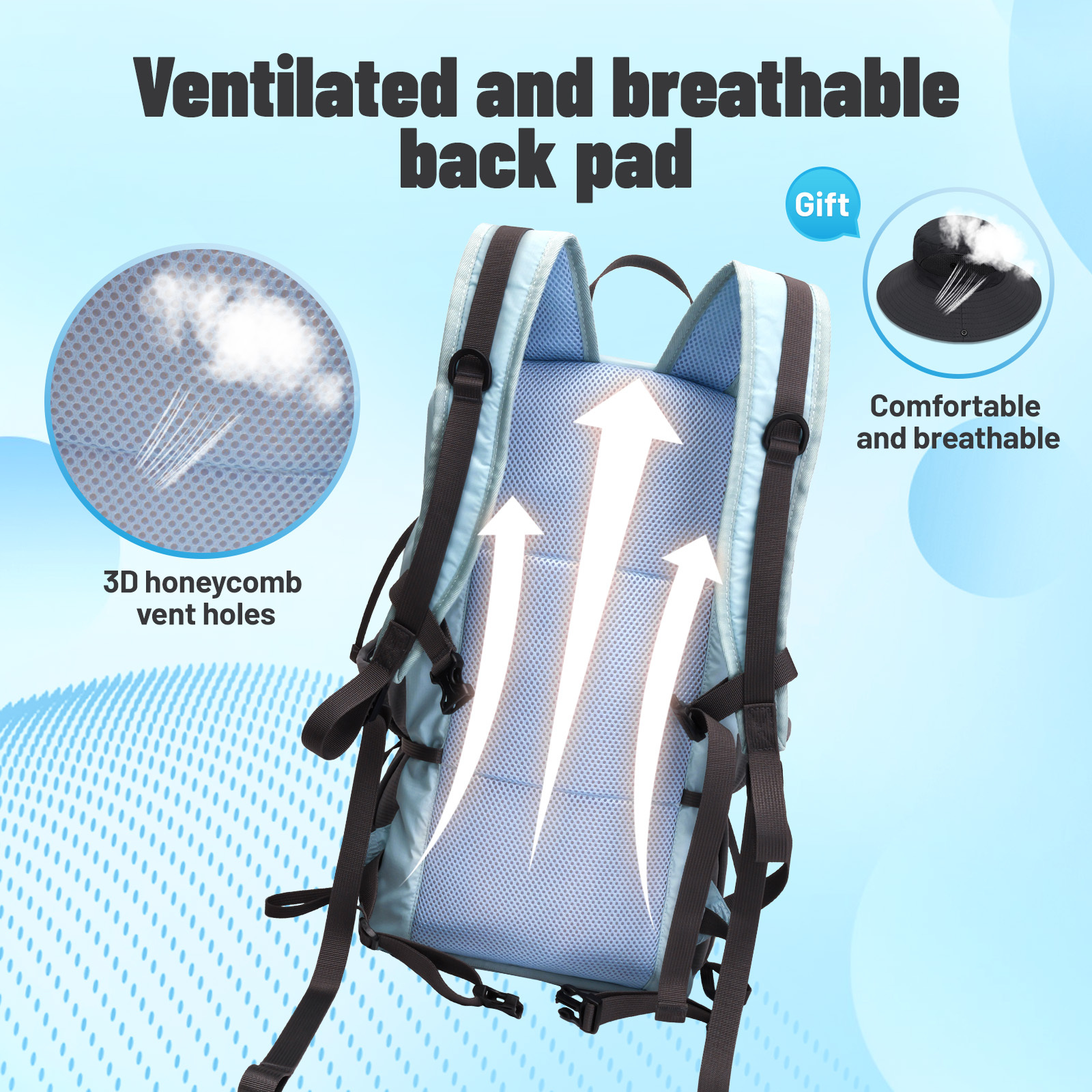 Lightweight Foldable Hiking Backpack, Packable Waterproof Travel Daypack with Chest Strap, Small Compact Backpack for Camping, Walking & Outdoor Adventure