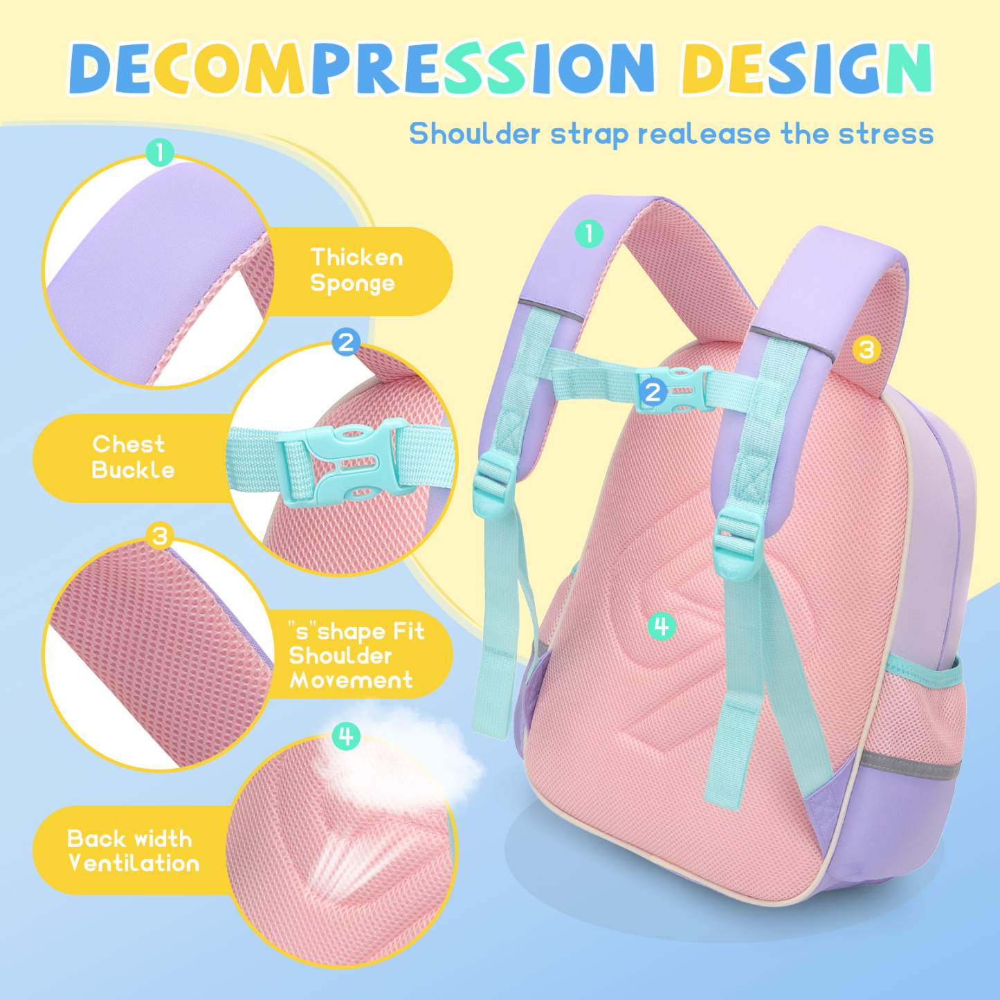 SUN EIGHT Cute & Durable Kids Backpack for Aged 2-6 SE-22140