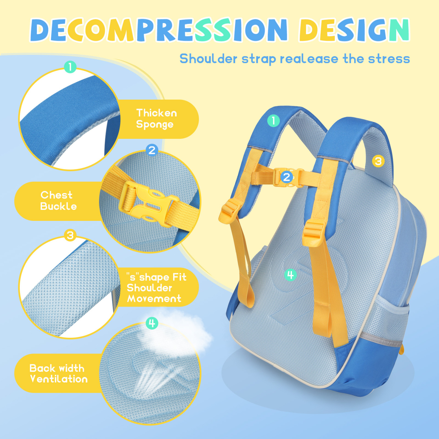 SUN EIGHT Cute & Durable Kids Backpack for Aged 2-6 SE-22140