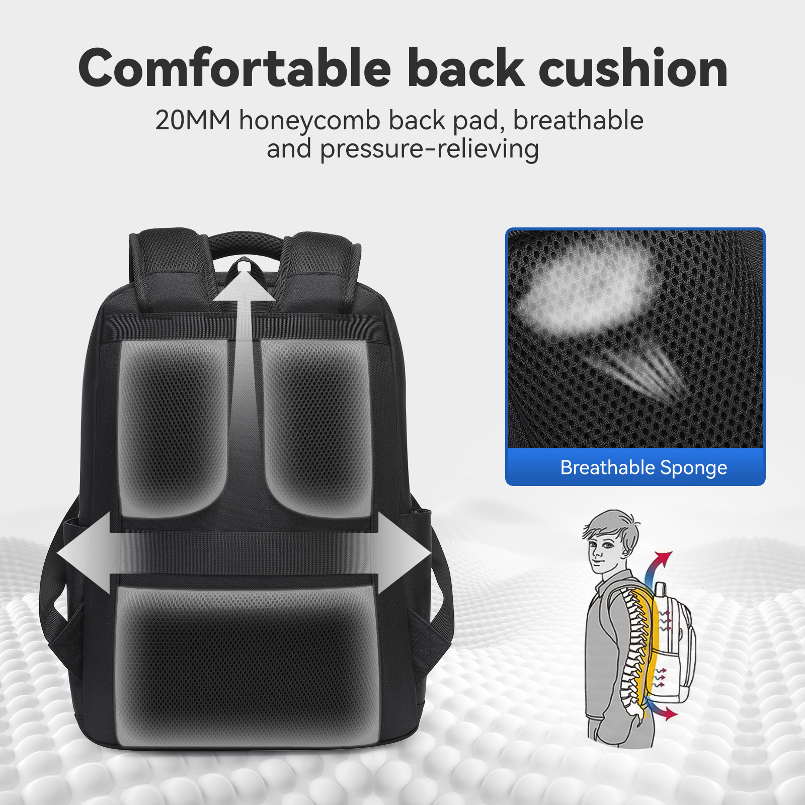 Aopusen Lightweight Backpack for Travel,Office,Daily Commute,17.3 Inch AP-20183