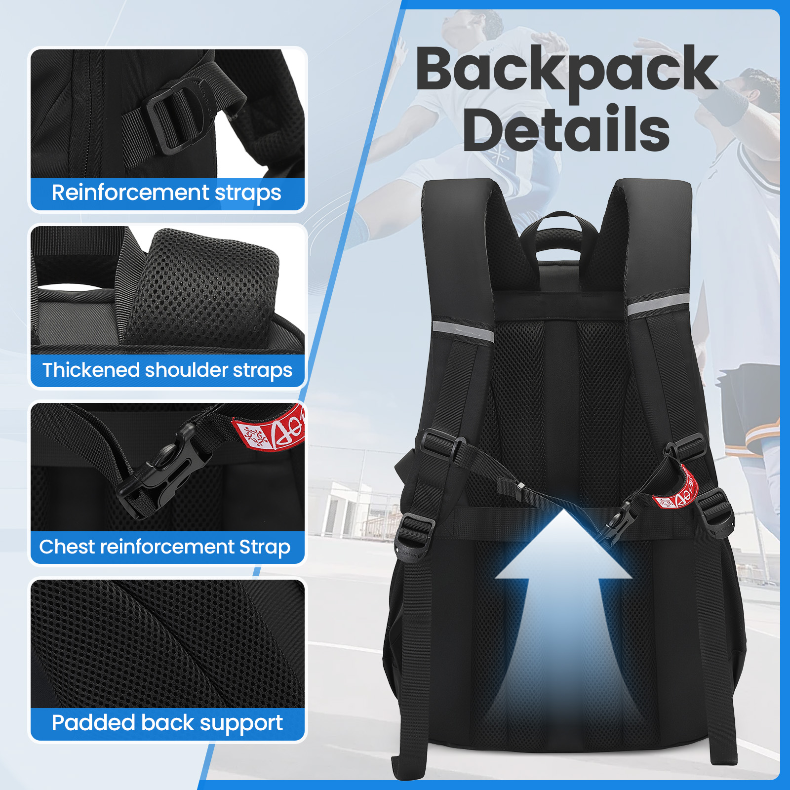 SUNEIGHT 2-in-1  ergonomic backpack for sport and school daily
