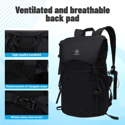 Lightweight Foldable Hiking Backpack, Packable Waterproof Travel Daypack with Chest Strap, Small Compact Backpack for Camping, Walking & Outdoor Adventure