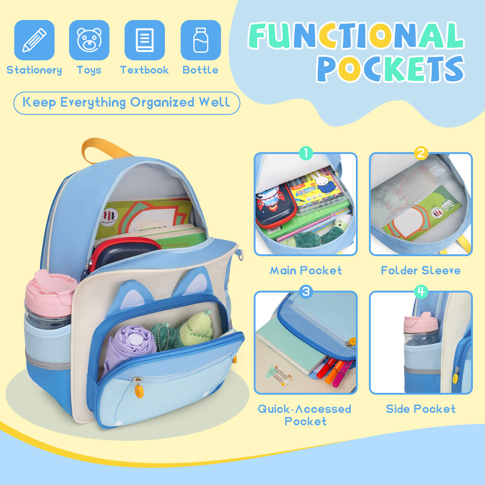 SUN EIGHT Cute & Durable Kids Backpack for Aged 2-6 SE-22140