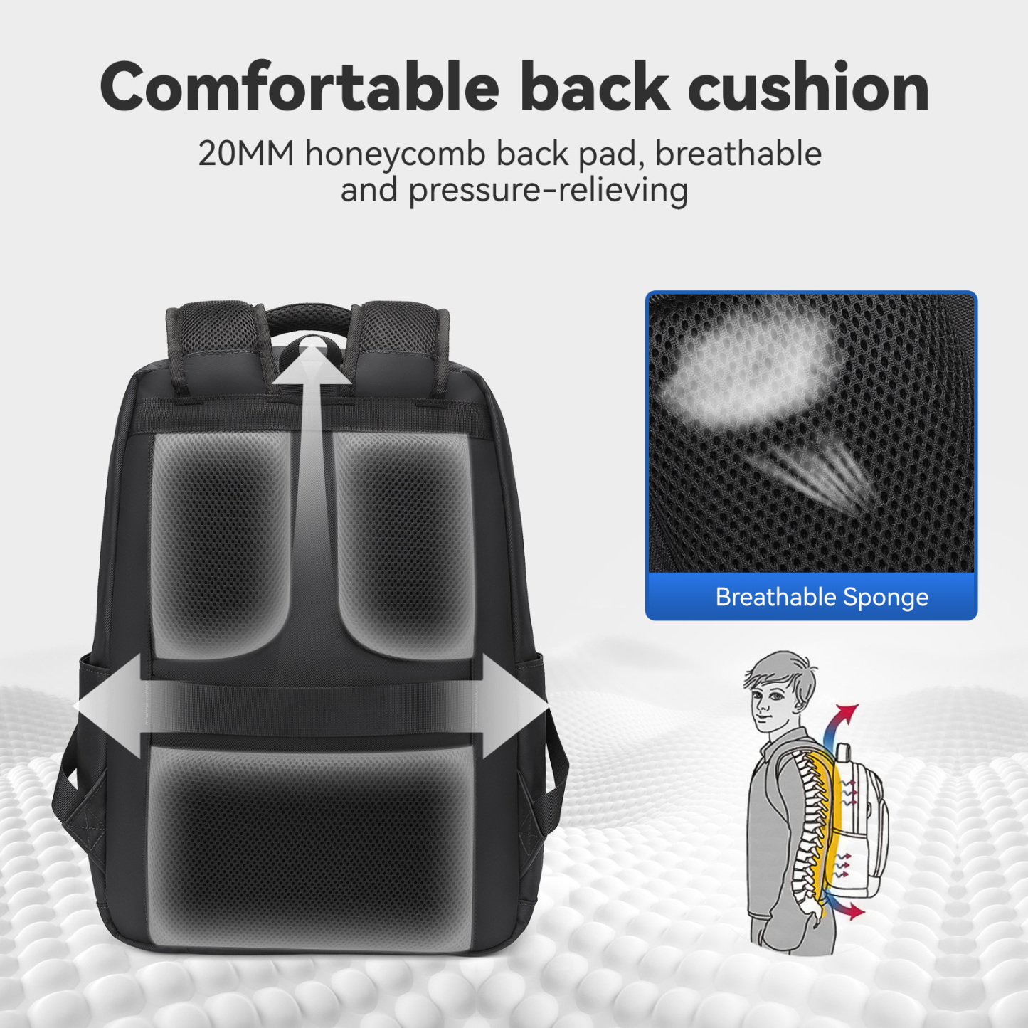 Aopusen Lightweight Backpack for Travel,Office,Daily Commute,17.3 Inch AP-20183