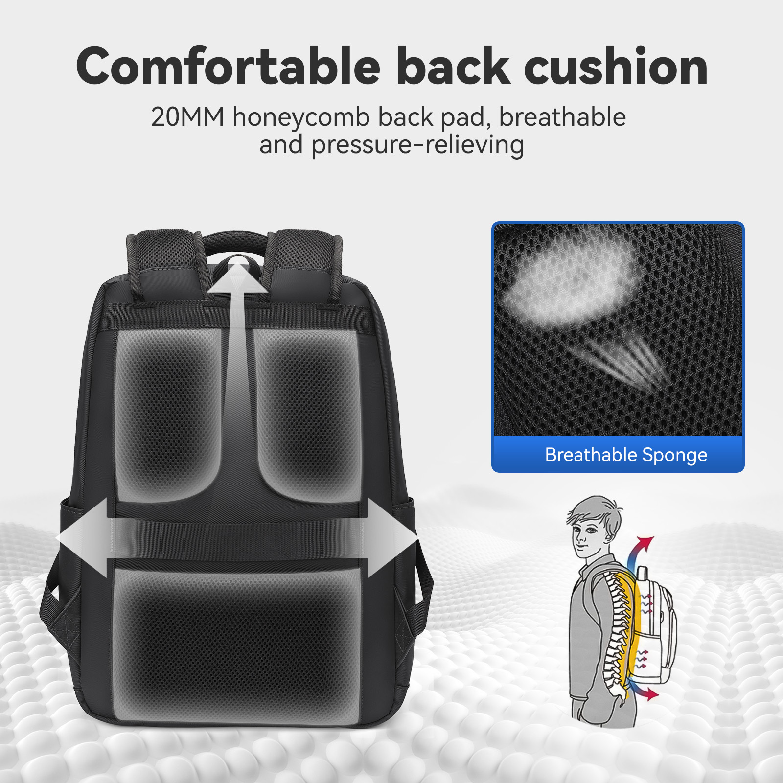 Aopusen Lightweight Backpack for Travel,Office,Daily Commute,17.3 Inch AP-20183