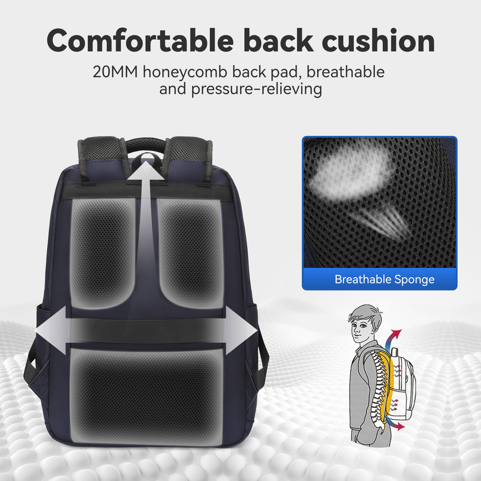 Aopusen Lightweight Backpack for Travel,Office,Daily Commute,17.3 Inch AP-20183