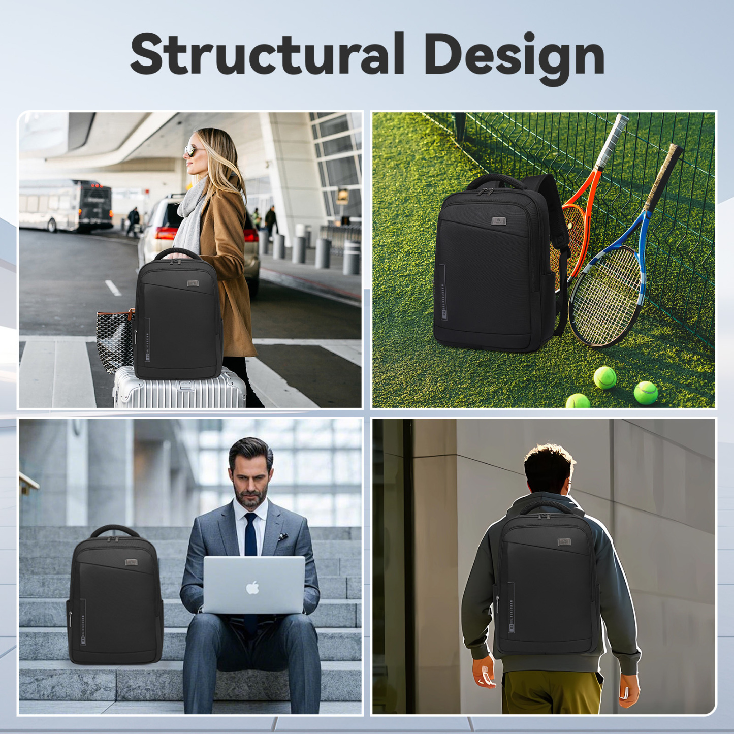 Aopusen Lightweight Backpack for Travel,Office,Daily Commute,17.3 Inch AP-20183