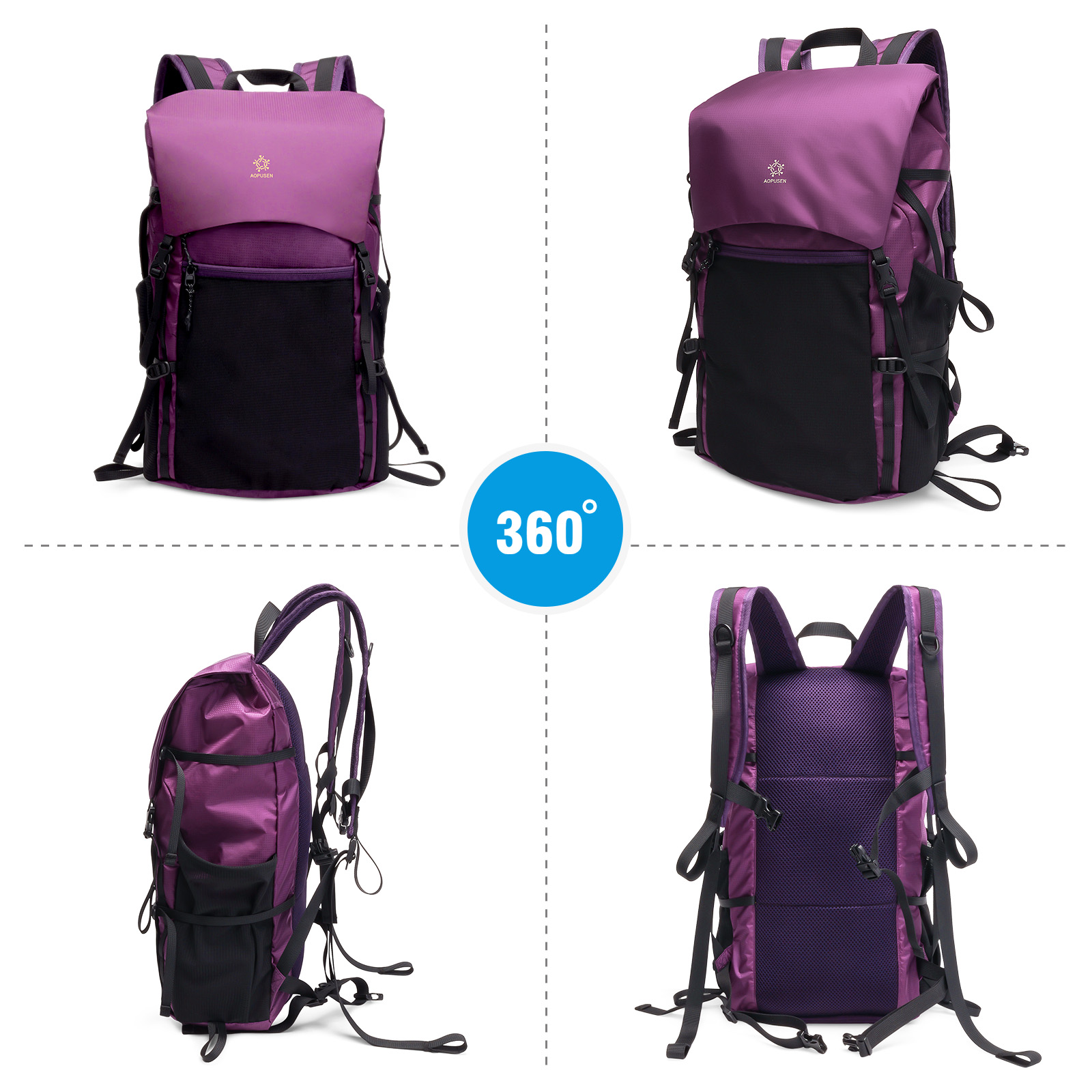 Lightweight Foldable Hiking Backpack, Packable Waterproof Travel Daypack with Chest Strap, Small Compact Backpack for Camping, Walking & Outdoor Adventure