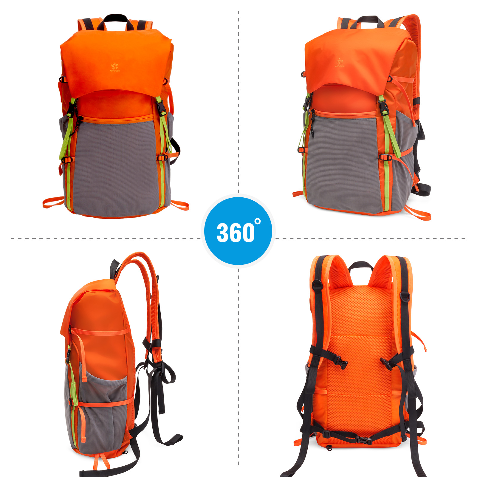 Lightweight Foldable Hiking Backpack, Packable Waterproof Travel Daypack with Chest Strap, Small Compact Backpack for Camping, Walking & Outdoor Adventure