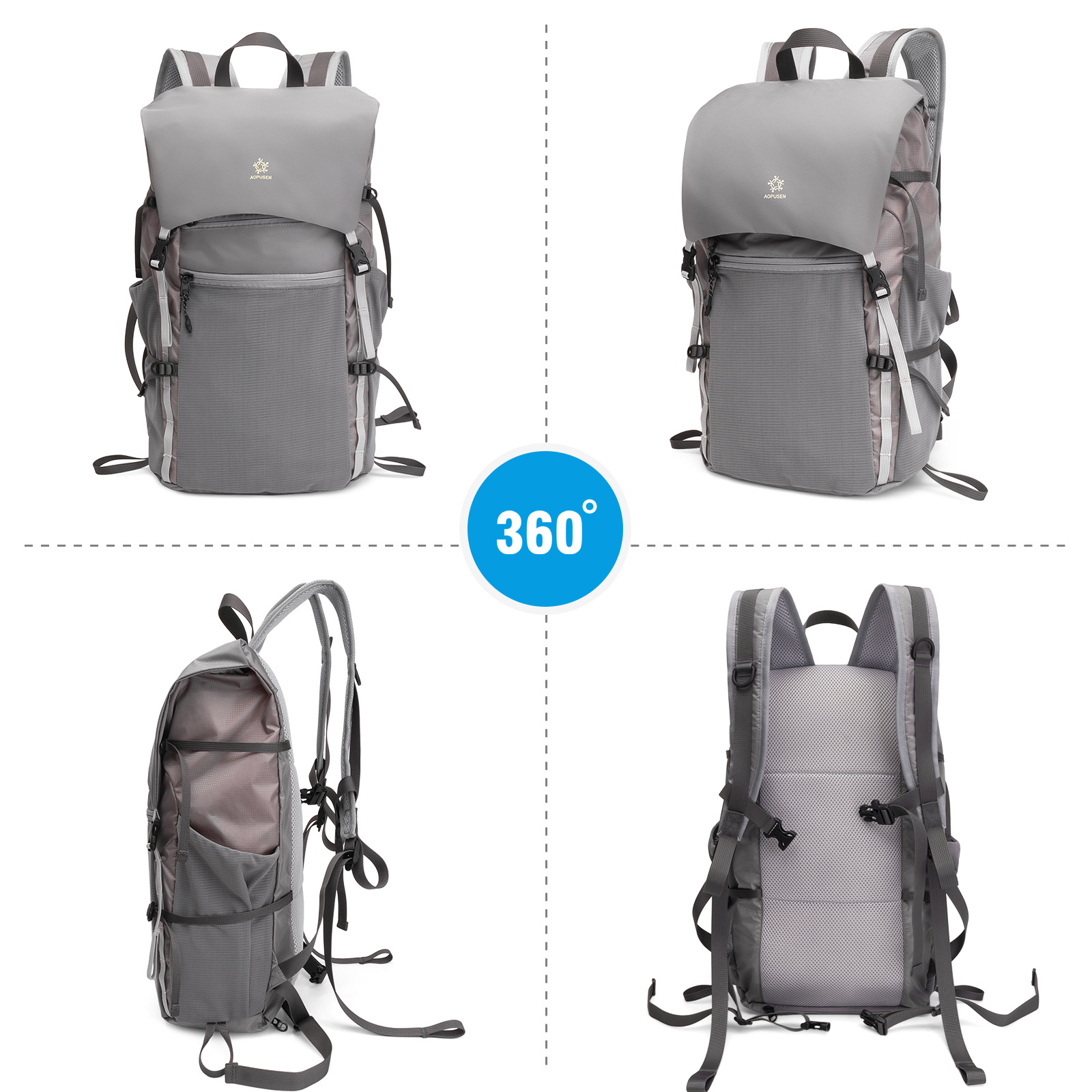 Lightweight Foldable Hiking Backpack, Packable Waterproof Travel Daypack with Chest Strap, Small Compact Backpack for Camping, Walking & Outdoor Adventure