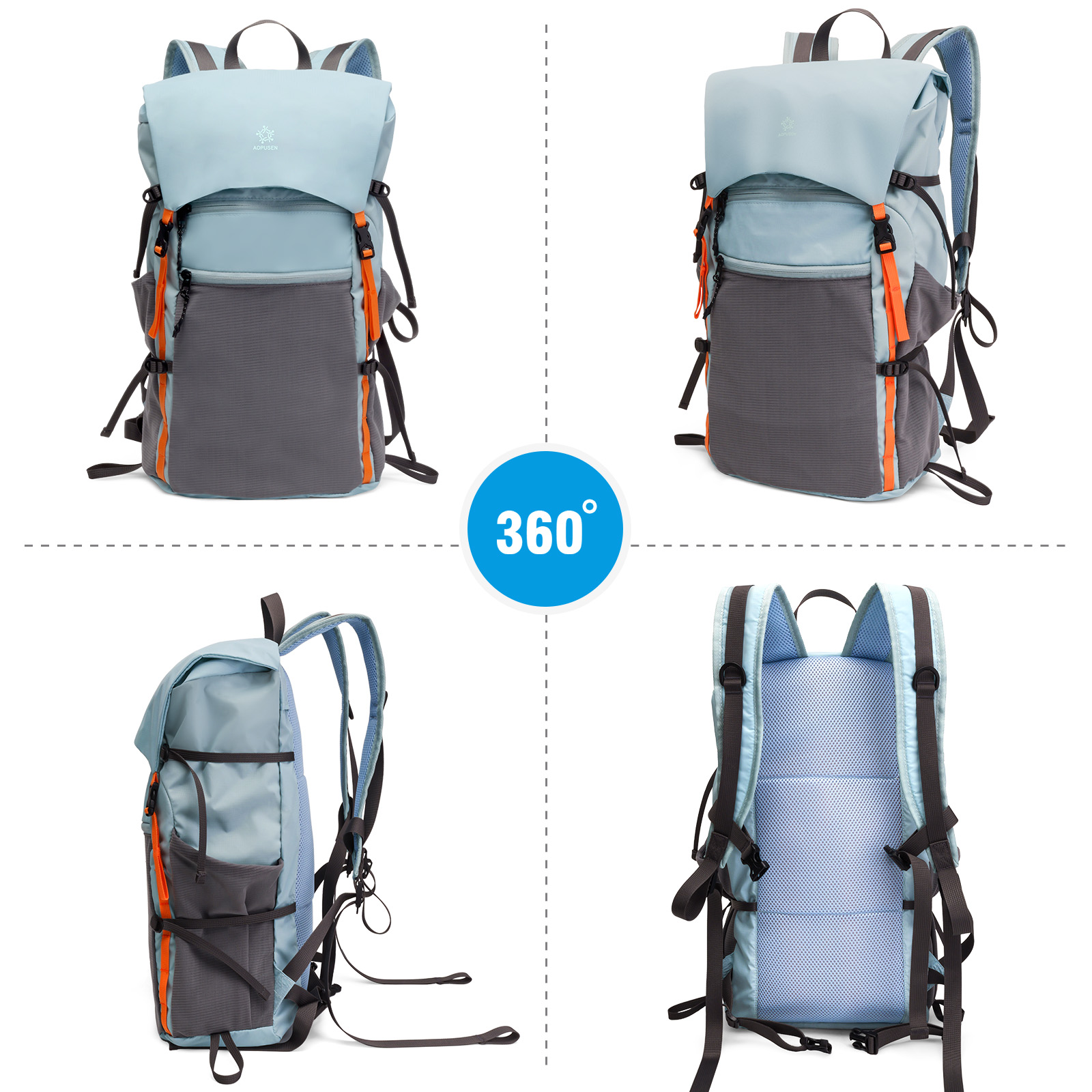 Lightweight Foldable Hiking Backpack, Packable Waterproof Travel Daypack with Chest Strap, Small Compact Backpack for Camping, Walking & Outdoor Adventure