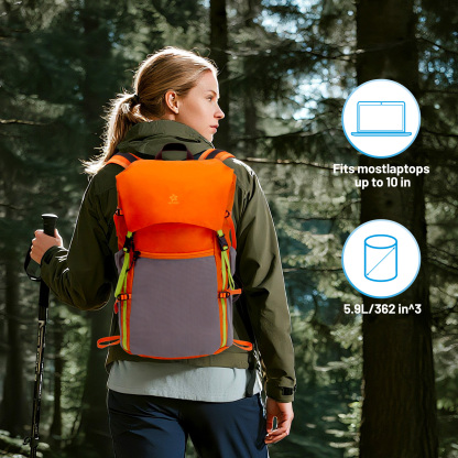 Lightweight Foldable Hiking Backpack, Packable Waterproof Travel Daypack with Chest Strap, Small Compact Backpack for Camping, Walking & Outdoor Adventure