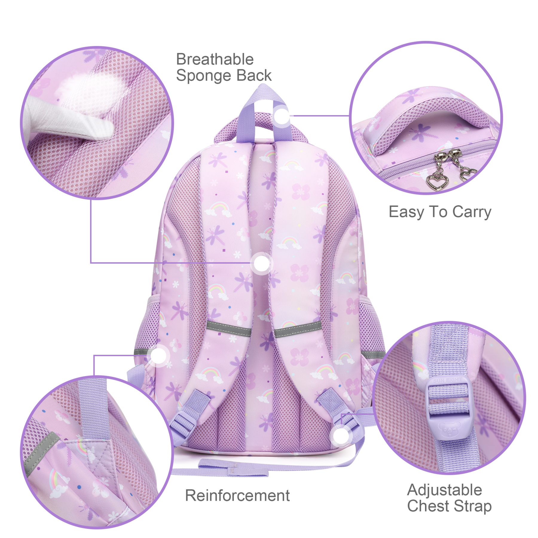 🌈SUN EIGHT Durable & Stylish Kids Backpacks for School, Travel & Adventure |🎒