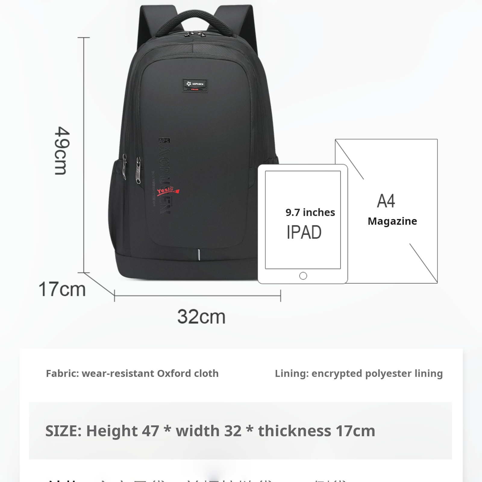 AOPUSEN Casual Backpack Water Resistantand  Lightweight AP-10352