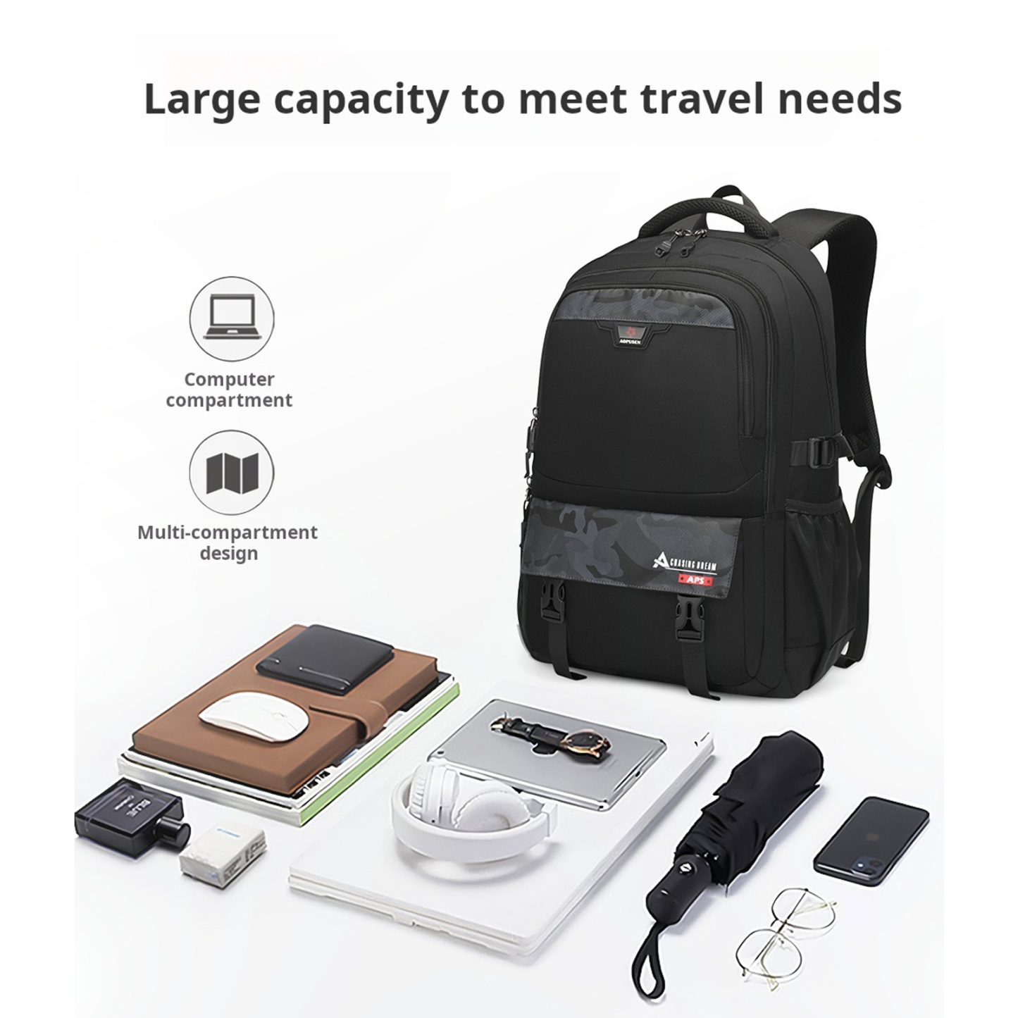 AOPUSEN Large Travel Backpack AP-10387