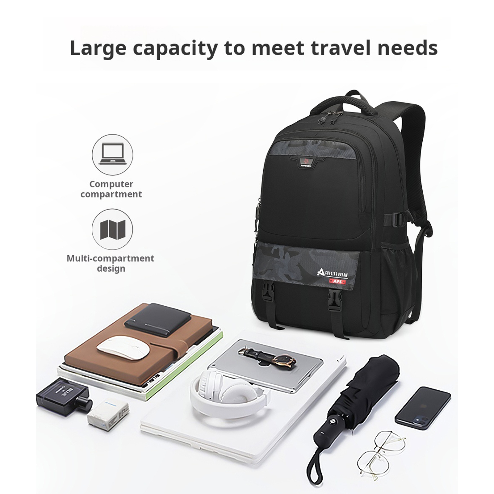 AOPUSEN Large Travel Backpack AP-10387